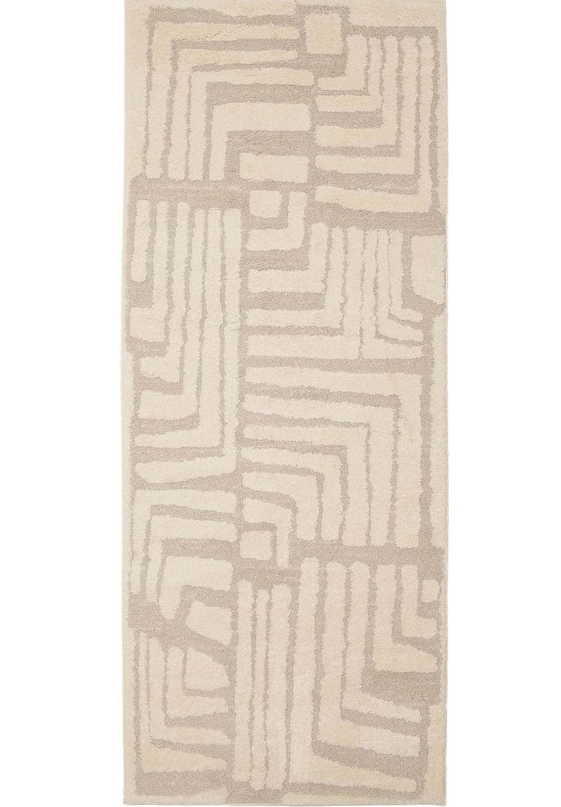 Ava Pave Wave Illusion Rug – Cream Abstract