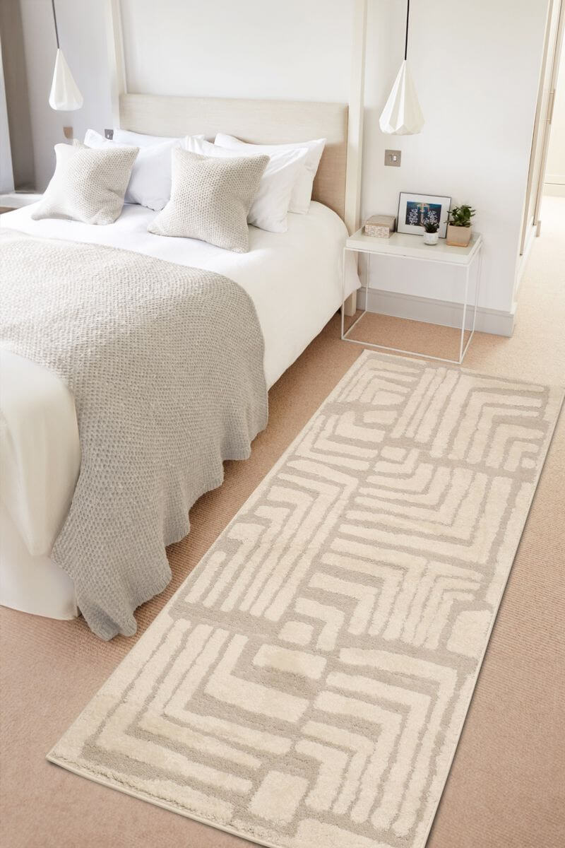 Ava Pave Wave Illusion Rug – Cream Abstract