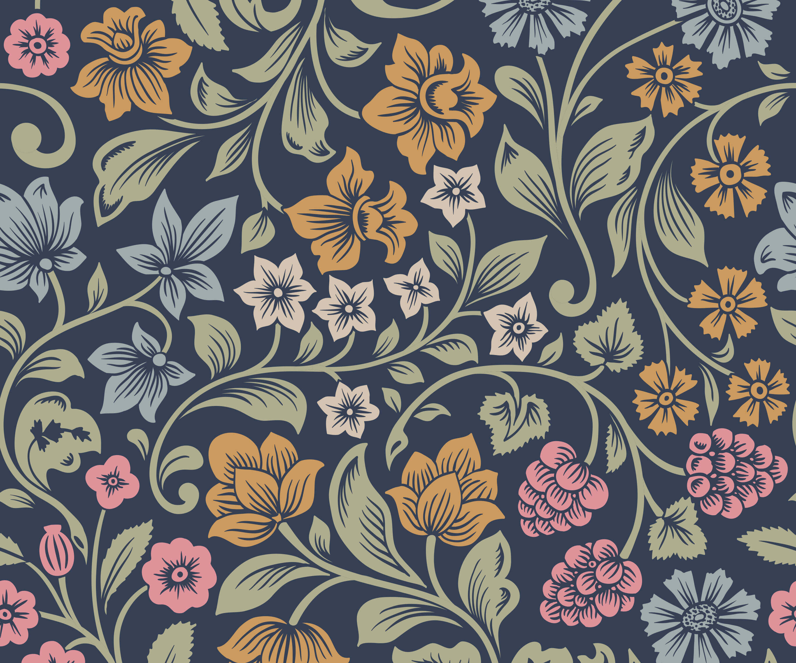 Bobbi Beck Billie Floral Luxury Wallpaper