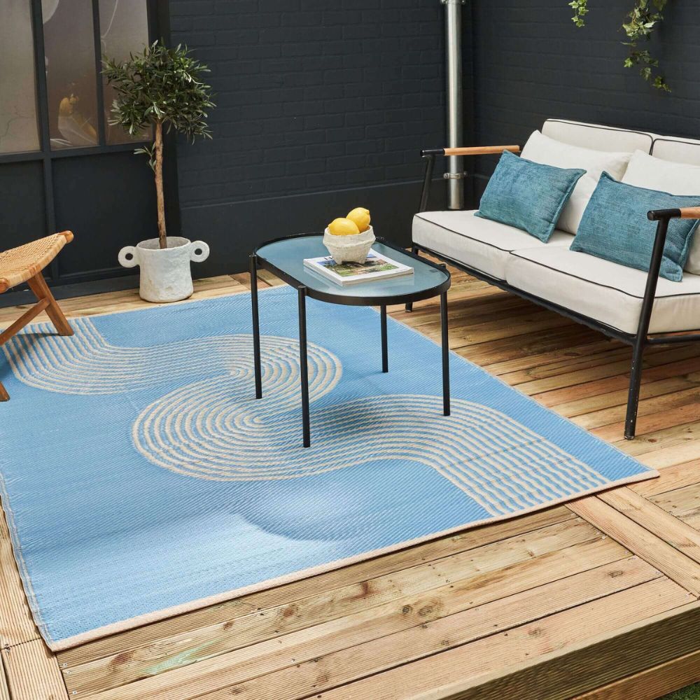 Urban Outdoor Rug Blue & Beige | 1010