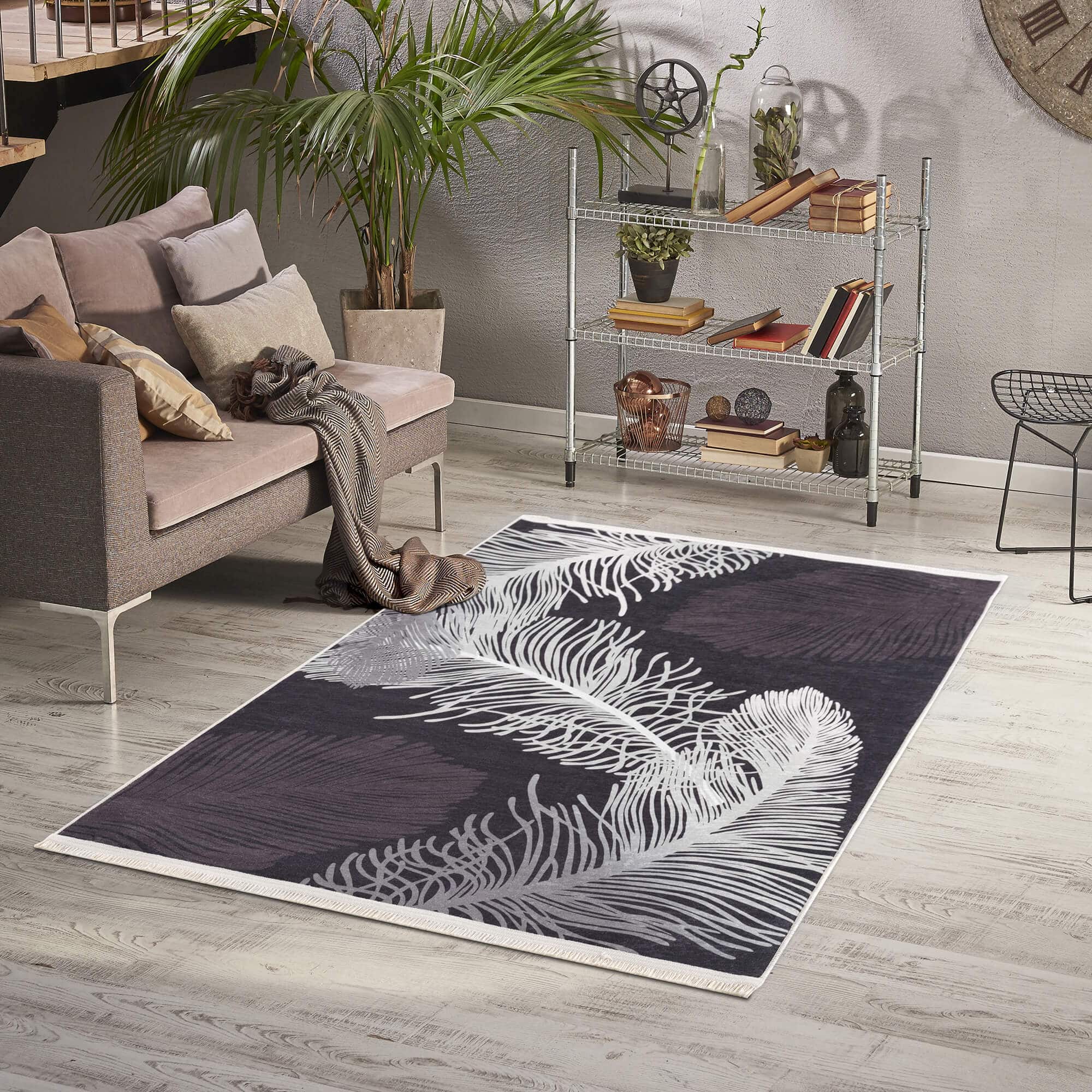 Caimas Collection Washable Rugs in Grey | 2986