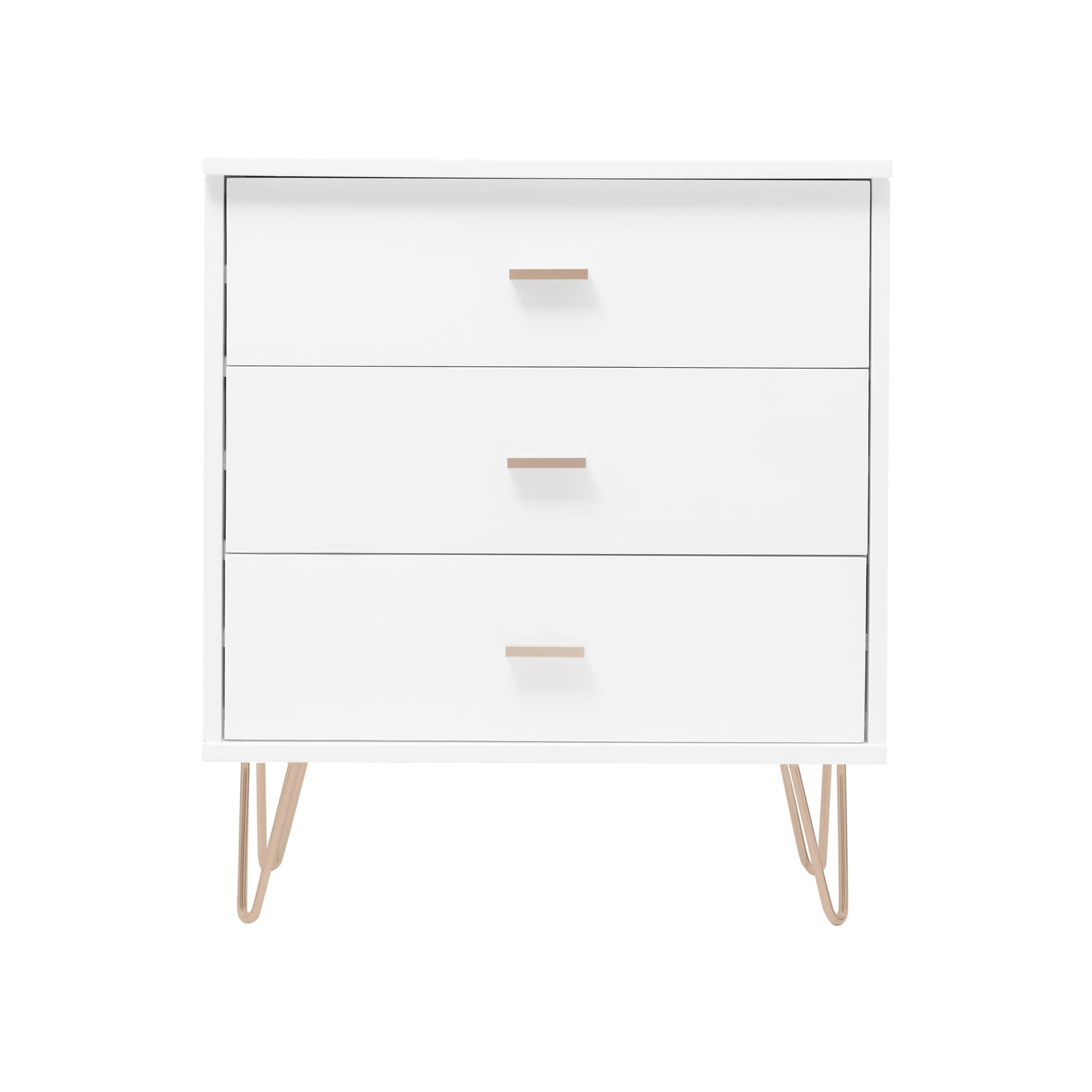 Monroe Solid Wood White Chest of 3 Drawers