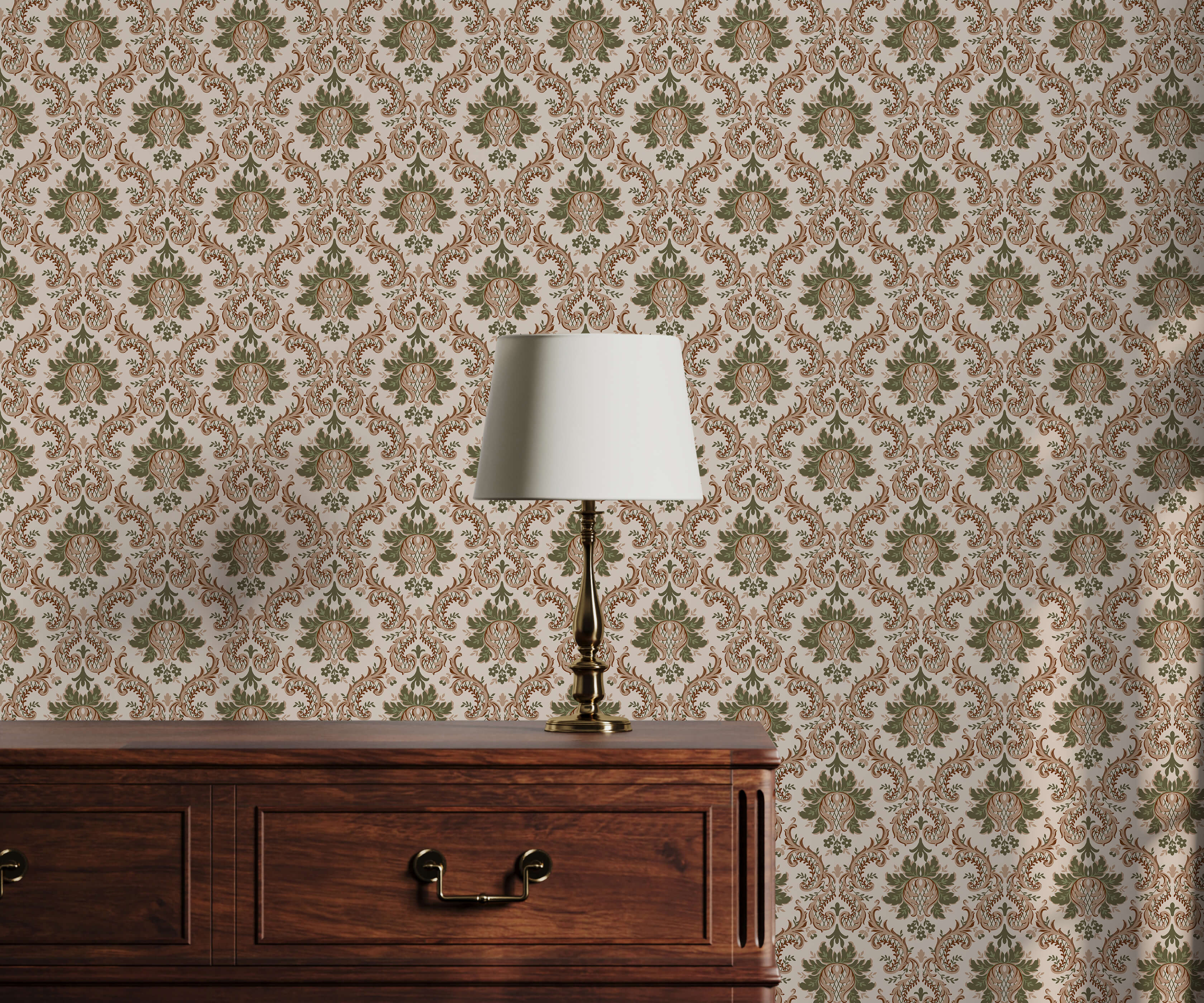 Bobbi Beck Collins Patterned Damask Luxury Wallpaper
