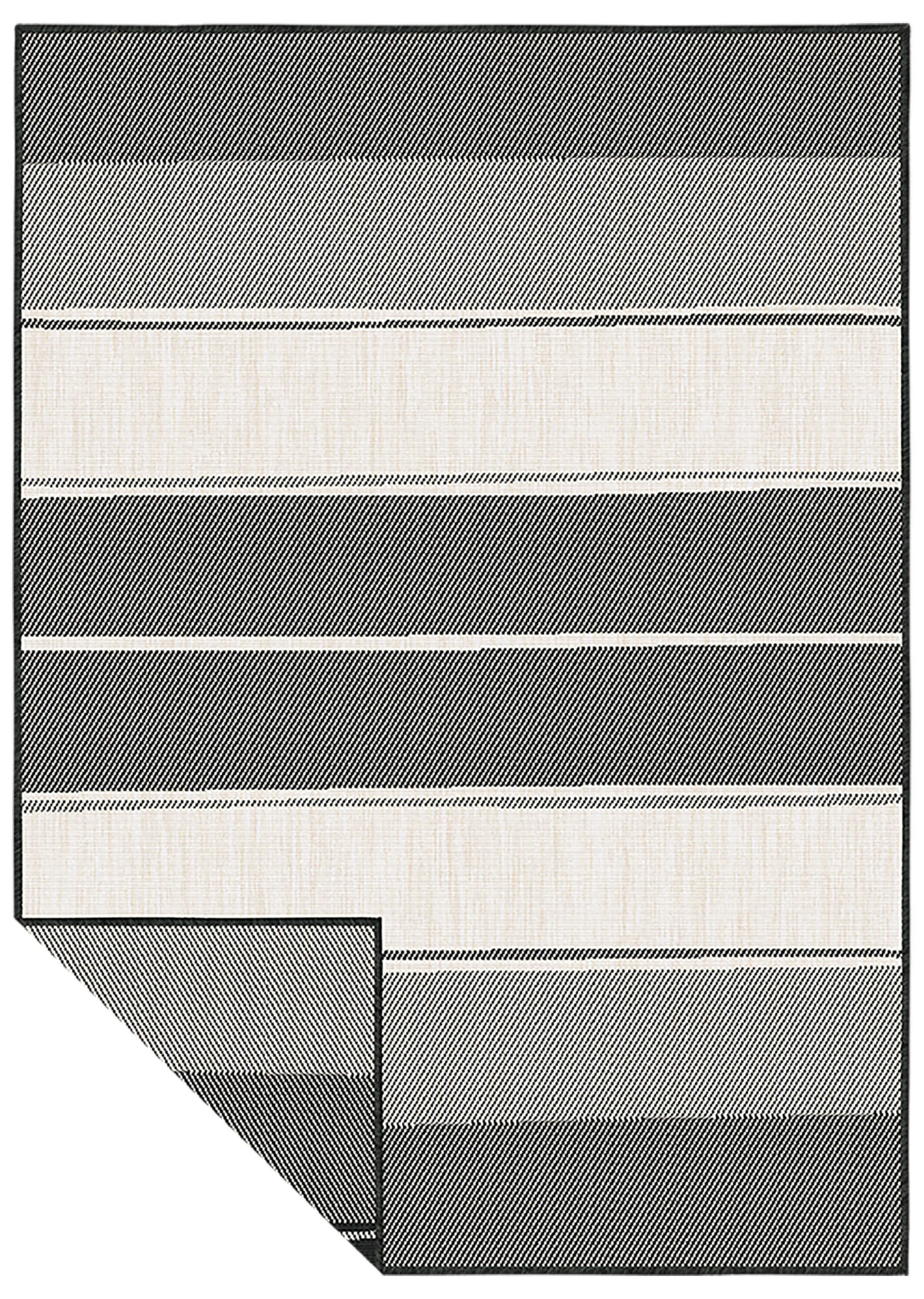 Duo Weave Outdoor Rug Black&Orange Stripes