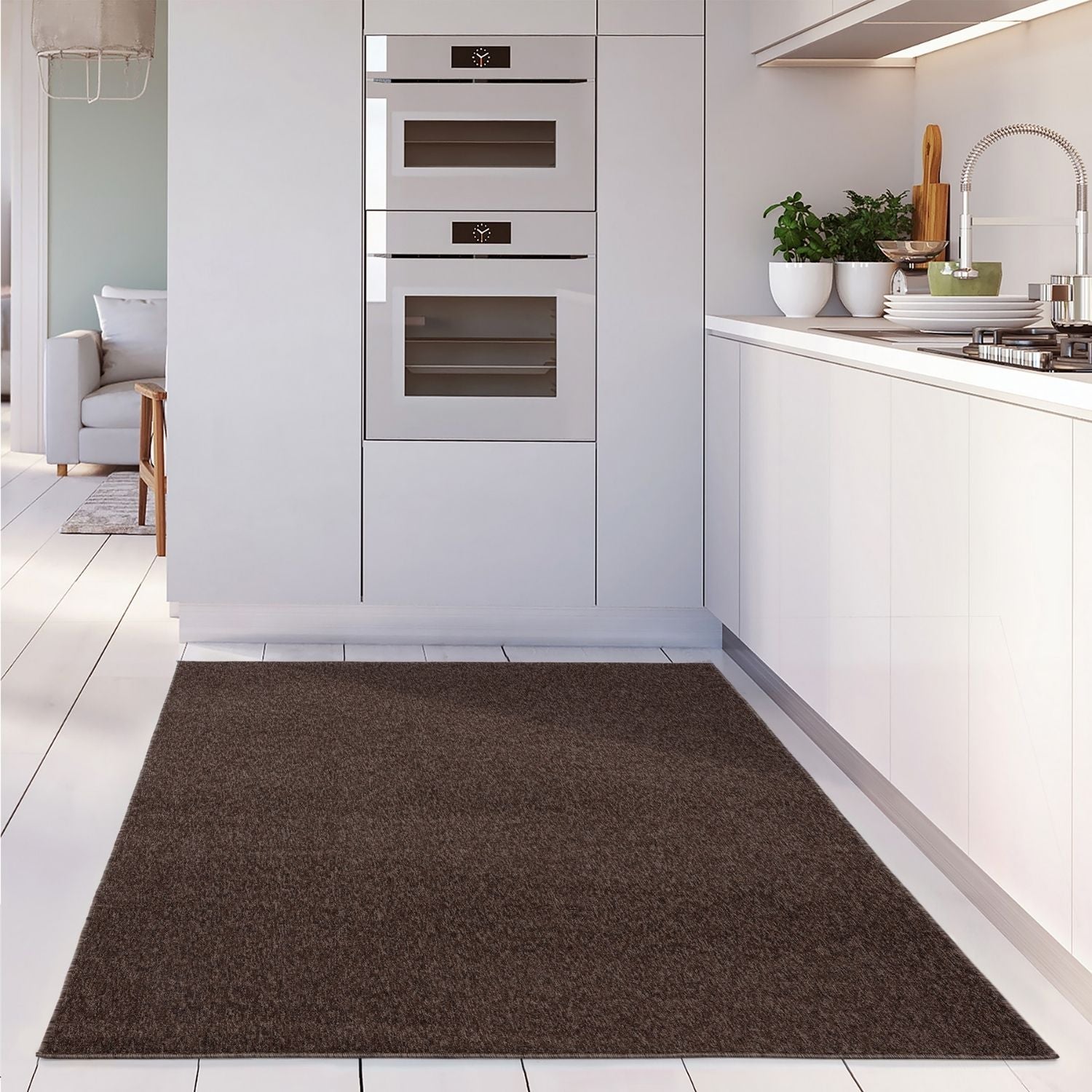 Flex Brown Low Pile Solid Rug