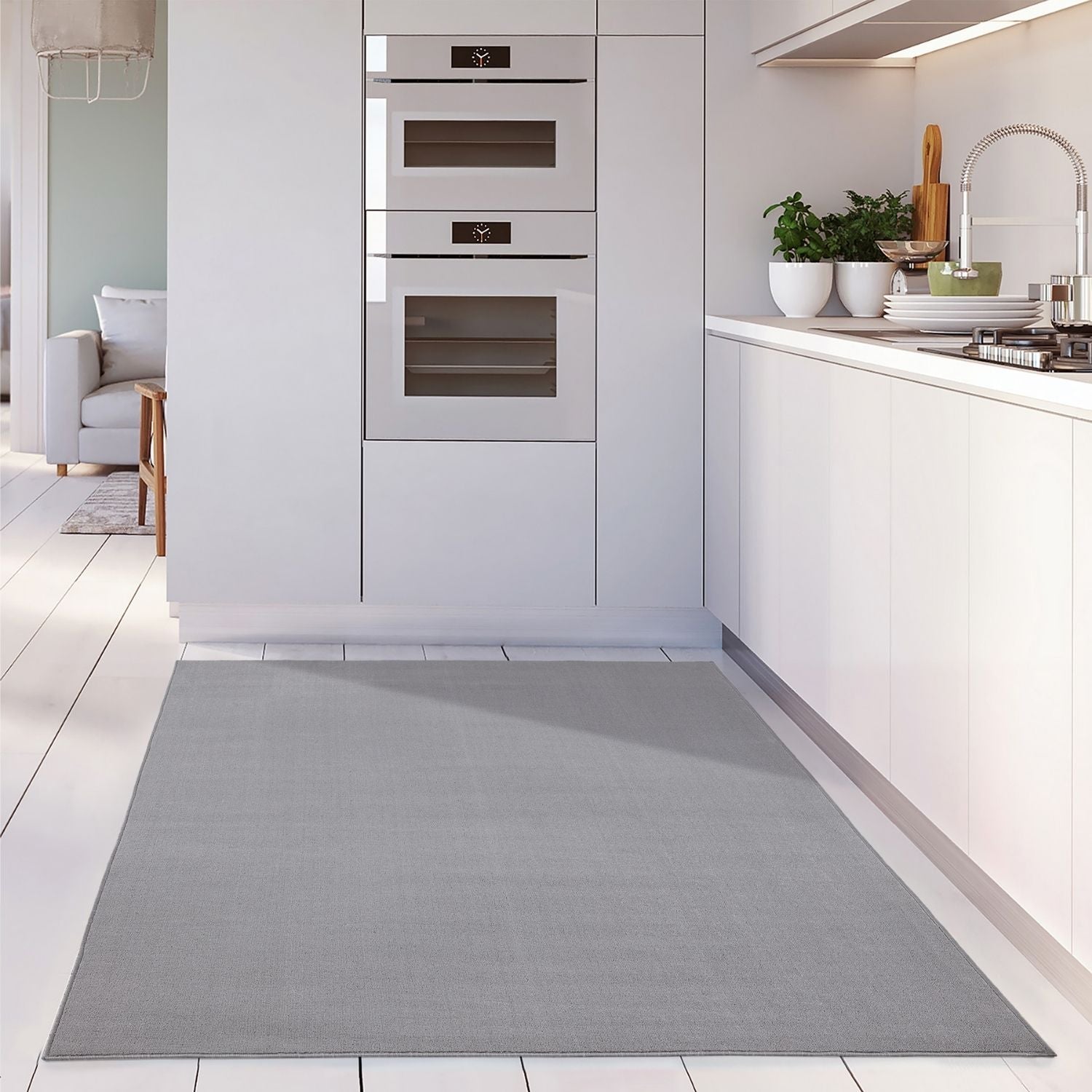 Flex Silver Low Pile Solid Rug