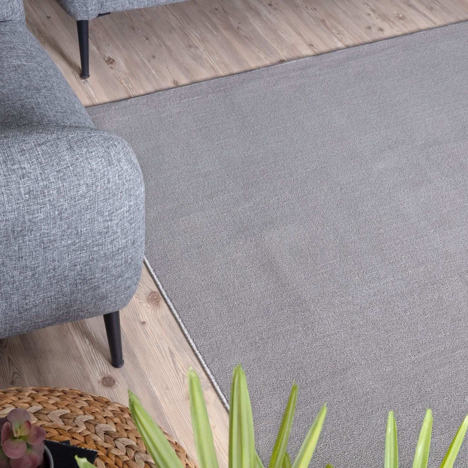 Flex Silver Low Pile Solid Rug