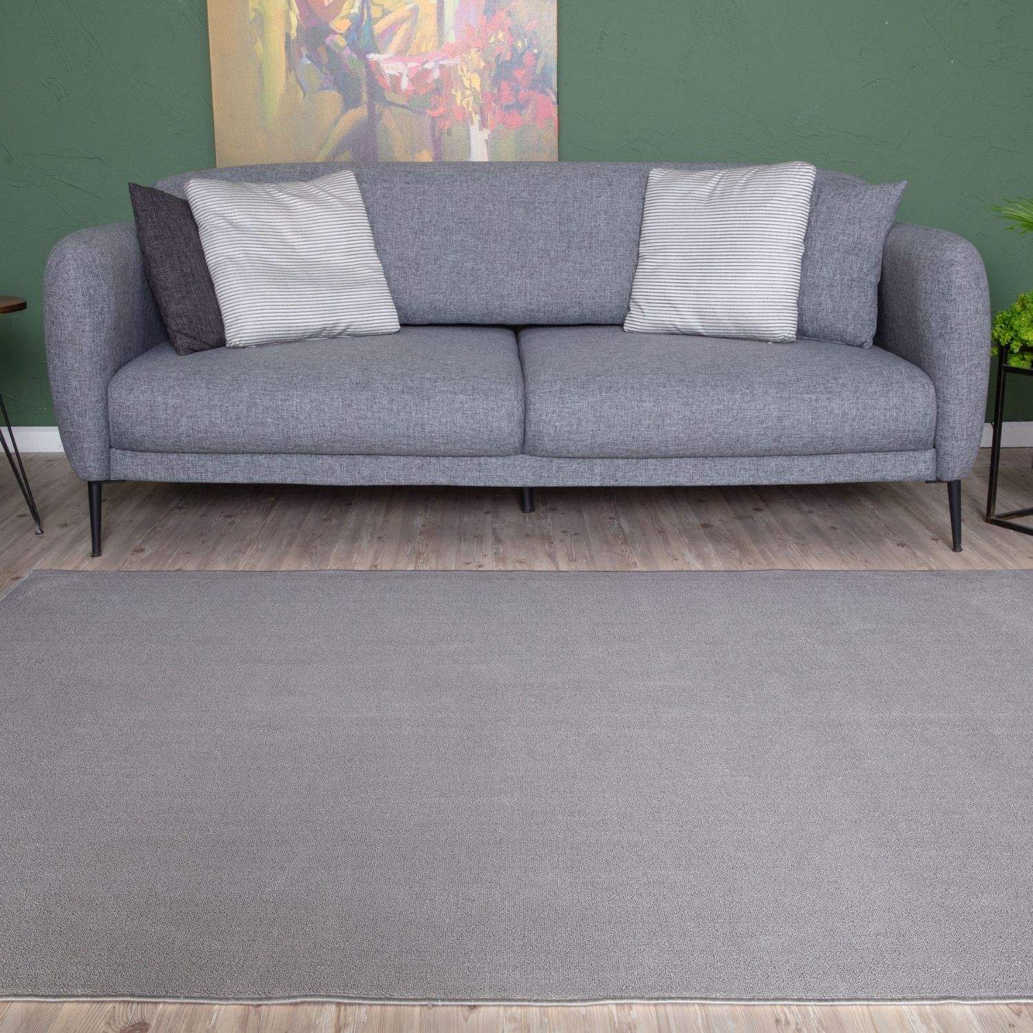 Flex Silver Low Pile Solid Rug