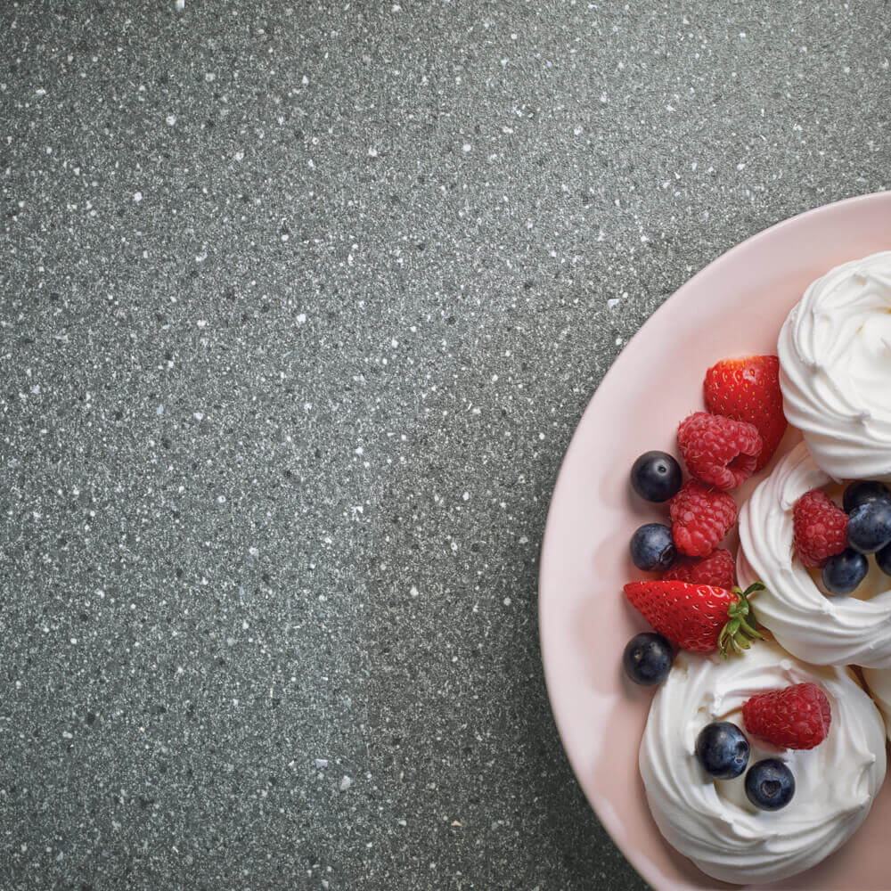 Grey Orion Curved Edge Laminate Kitchen Worktop 40mm
