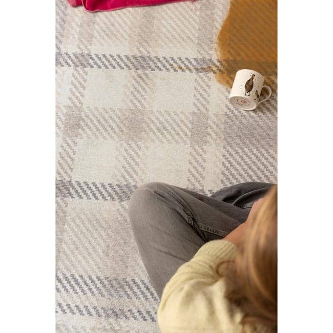 Eco-Washable Rug Tartan Design