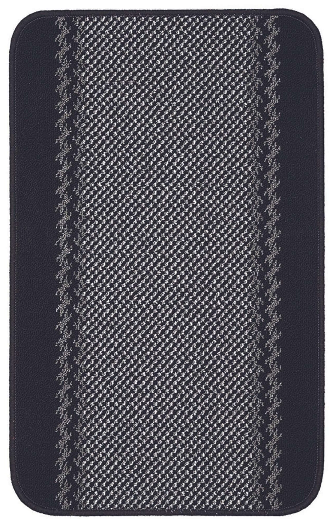 Washable Bordered Black Rug | 116Bl