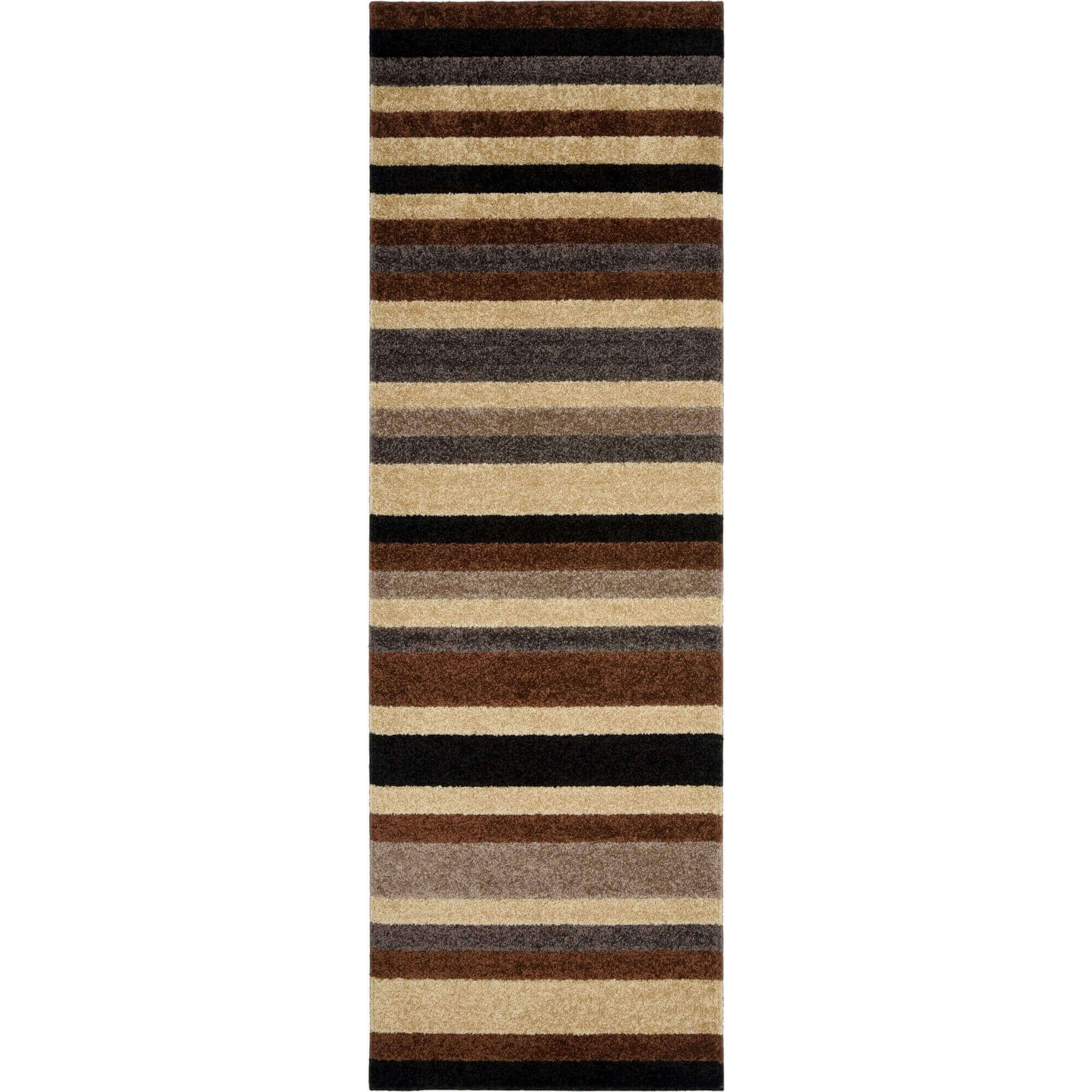 Linea Striped Caramel Washable Rug