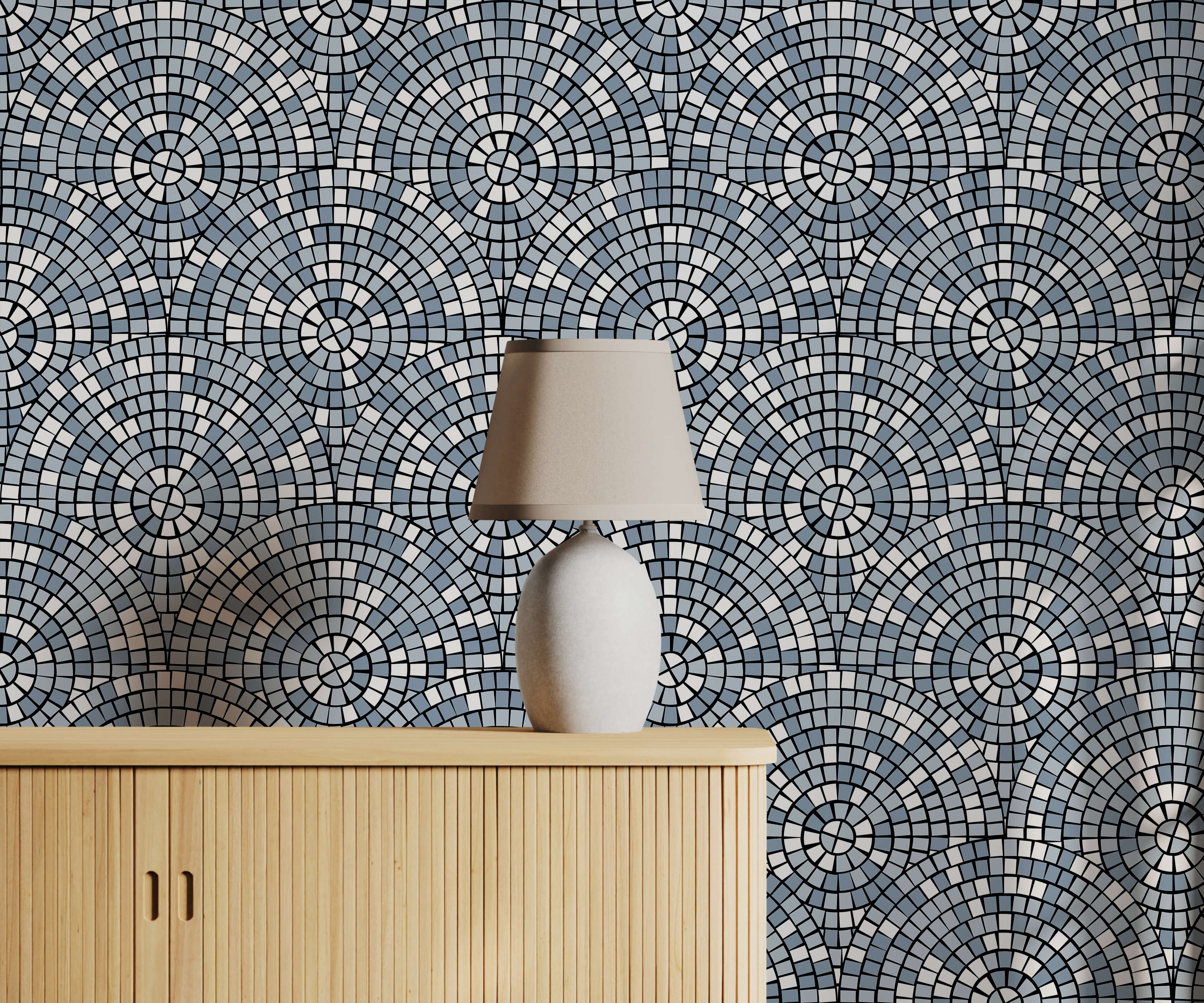 Bobbi Beck Loff Mosaic Patterned Luxury Wallpaper