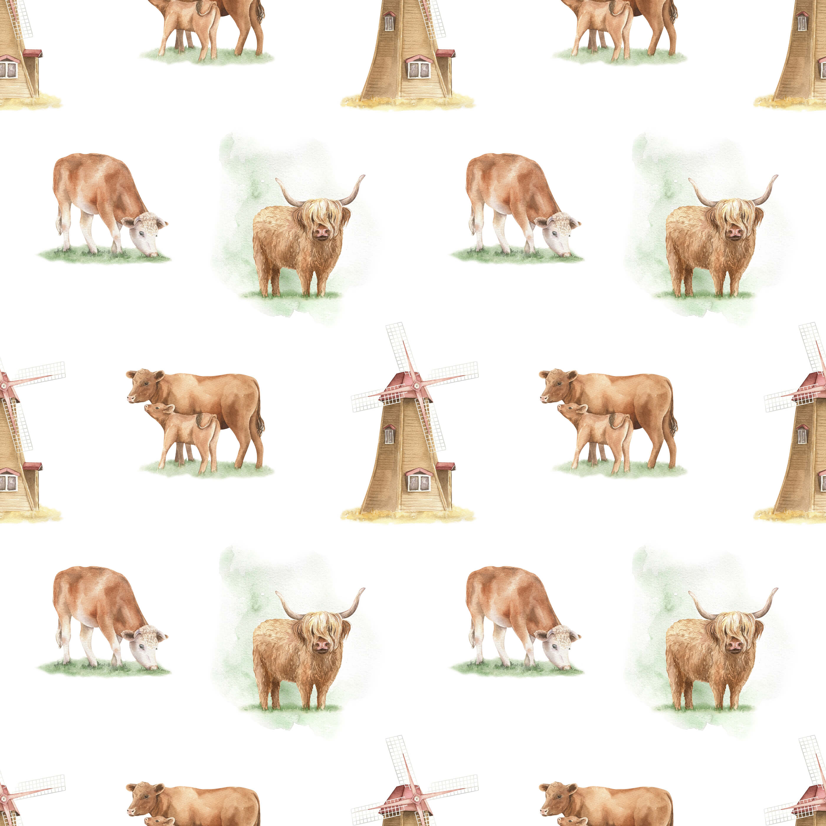 Bobbi Beck Mander Cow Animal Luxury Wallpaper
