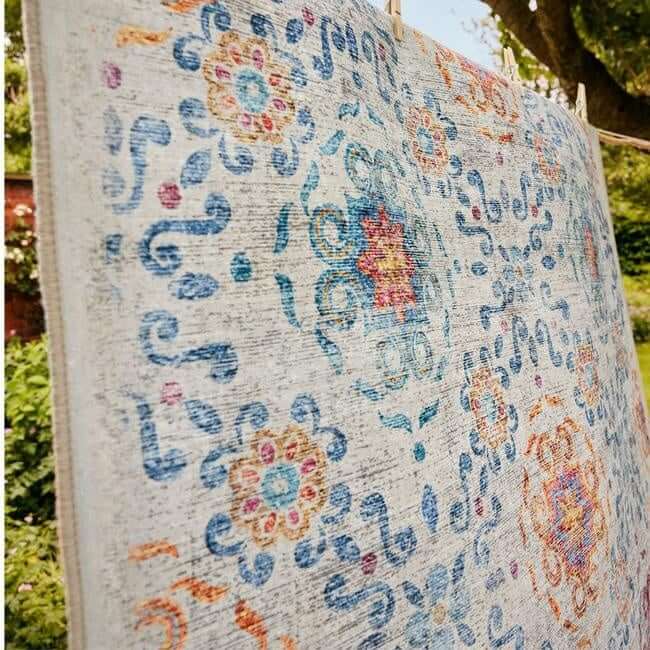 Eco-Washable Cream Rug Moroccan Design