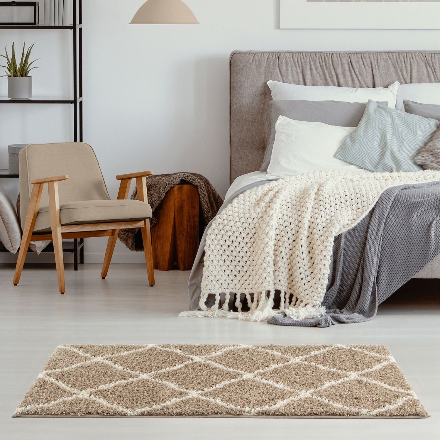 Moroccan Beige Shaggy Rug | 720