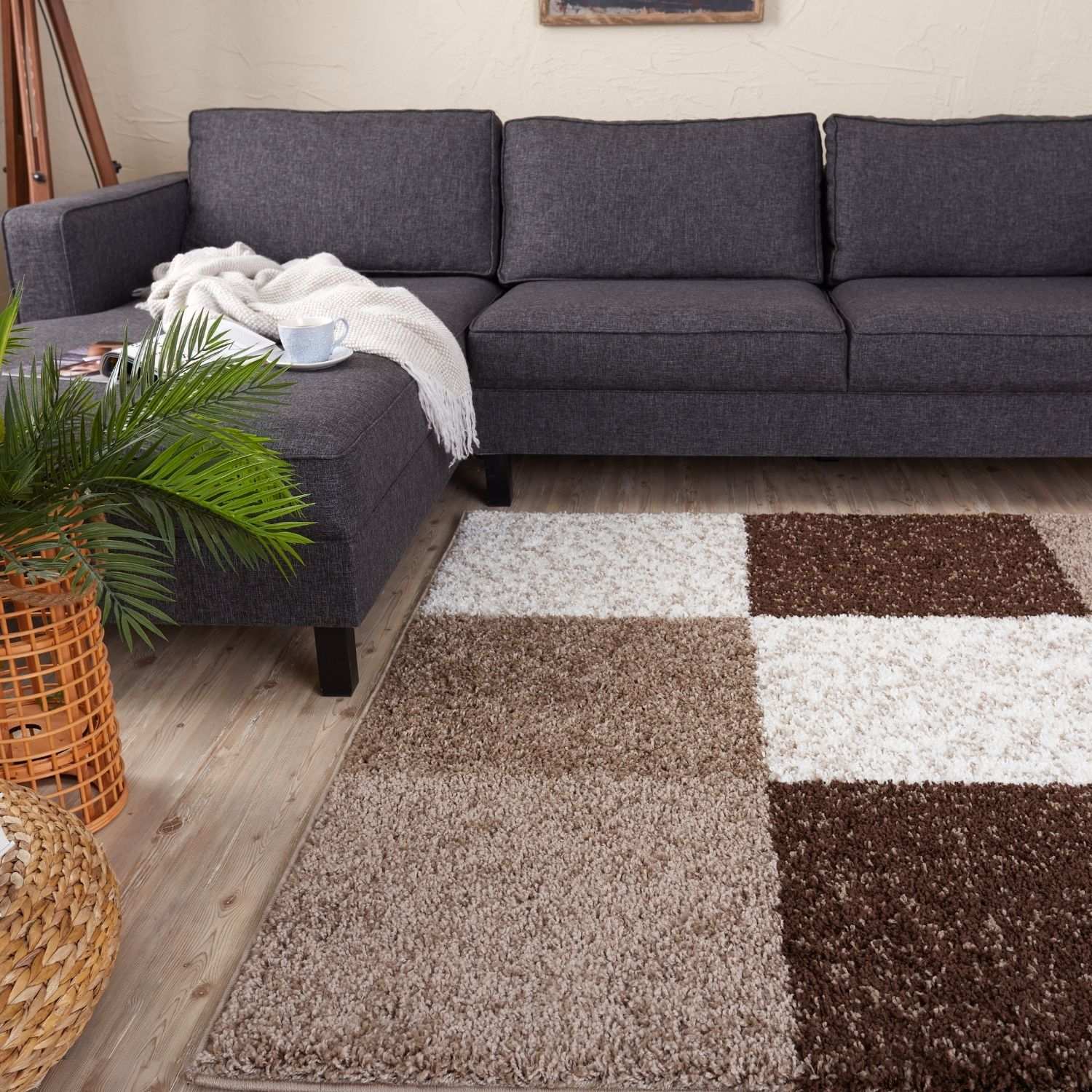 Myshaggy Geometric Brown Rug