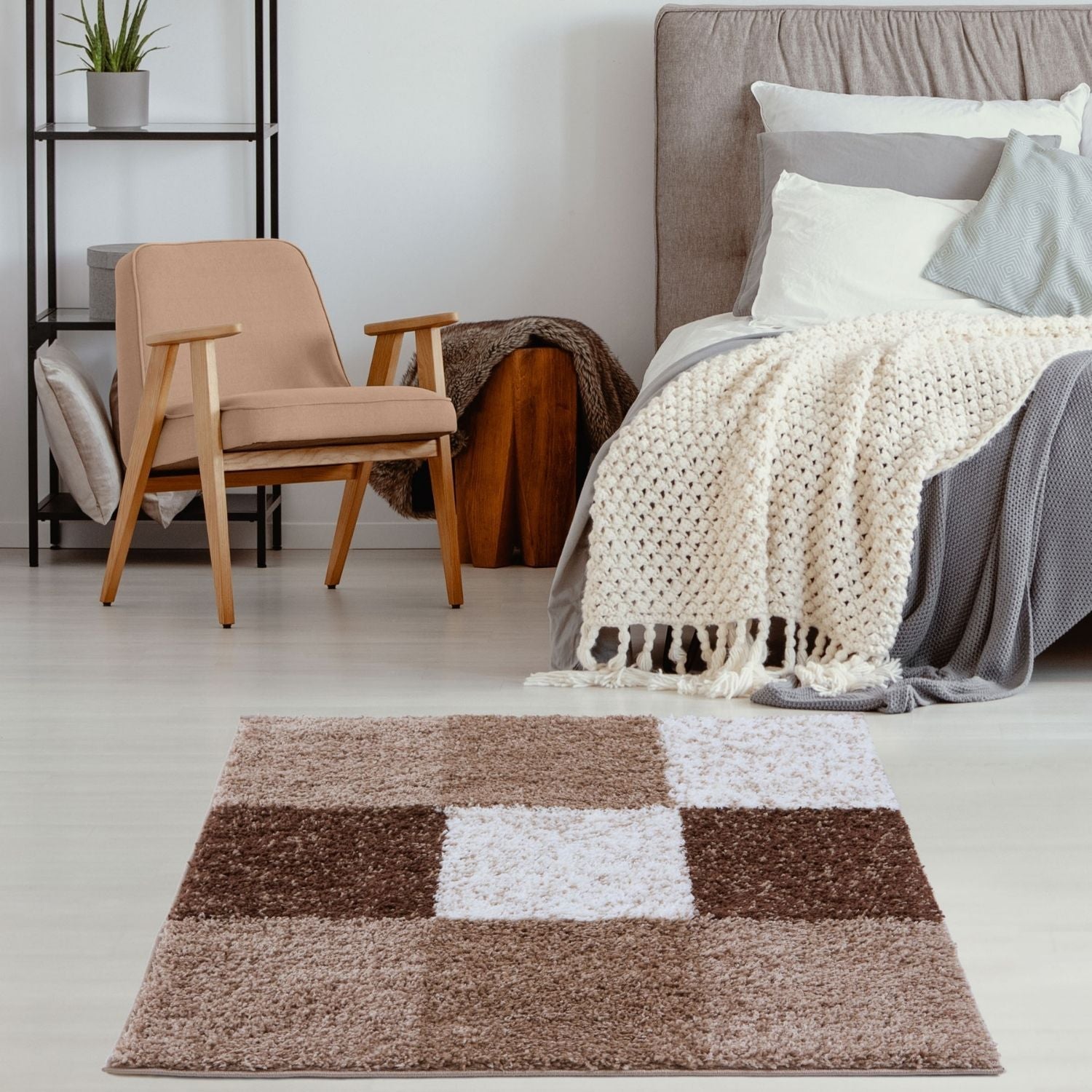 Myshaggy Geometric Brown Rug