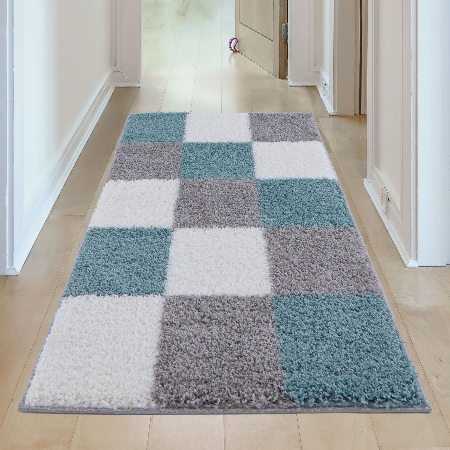 Myshaggy Geometric Duck Egg Blue Rug