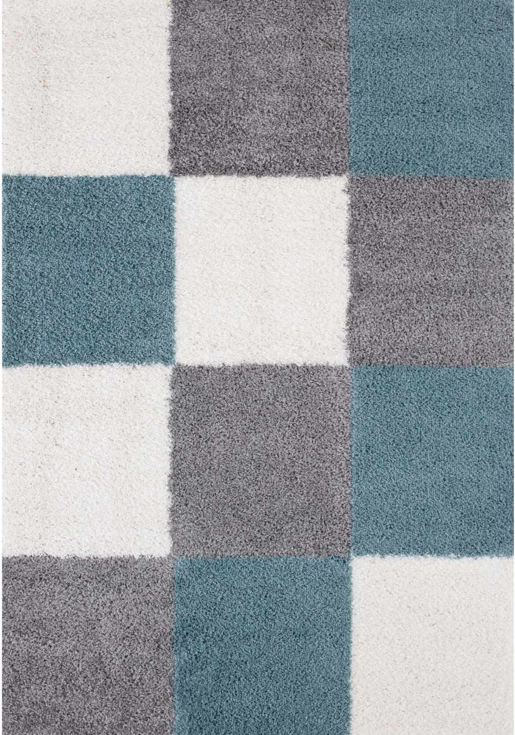 Myshaggy Geometric Duck Egg Blue Rug