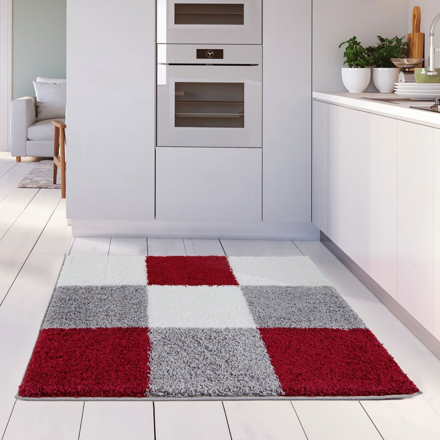 Myshaggy Geometric Red Rug