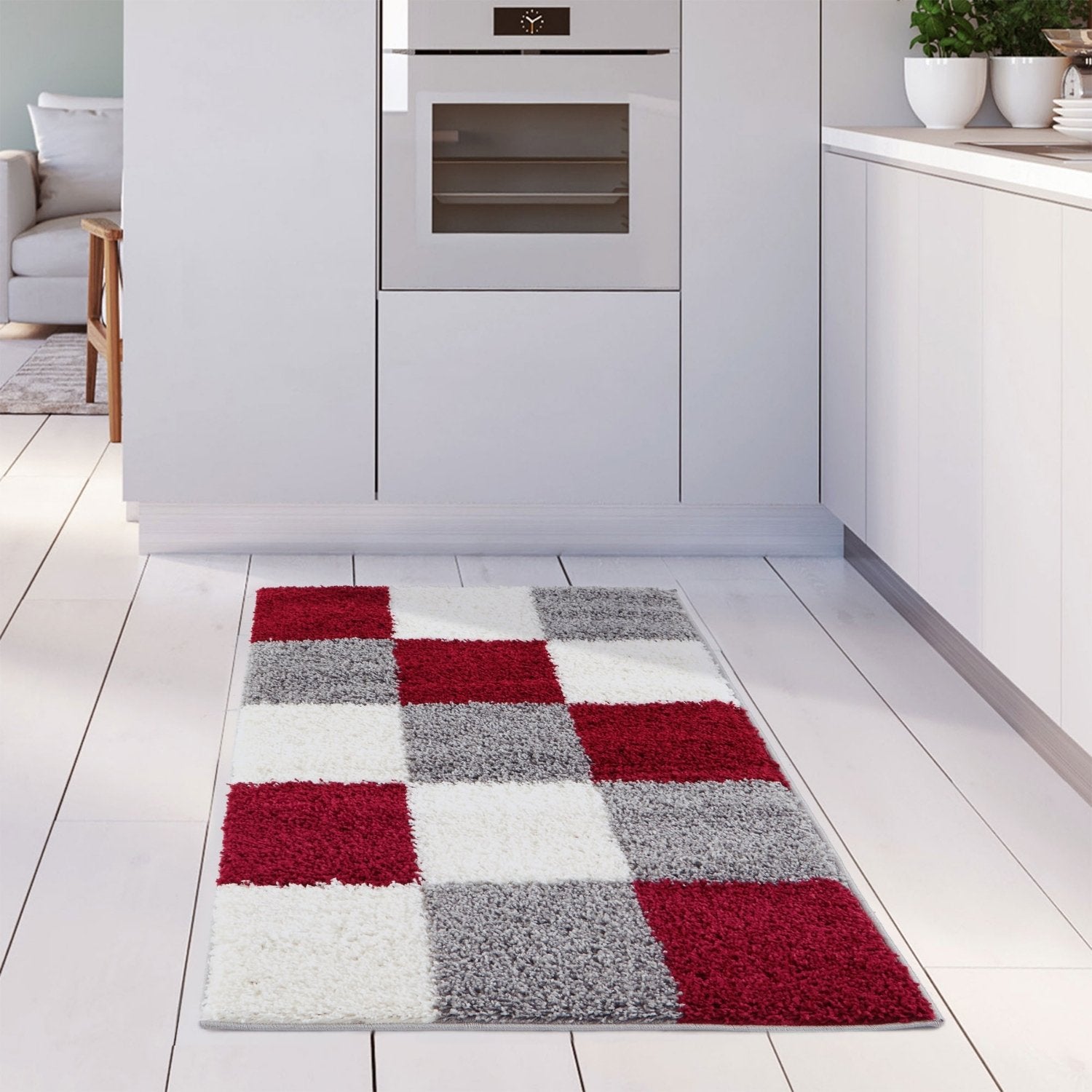 Myshaggy Geometric Red Rug