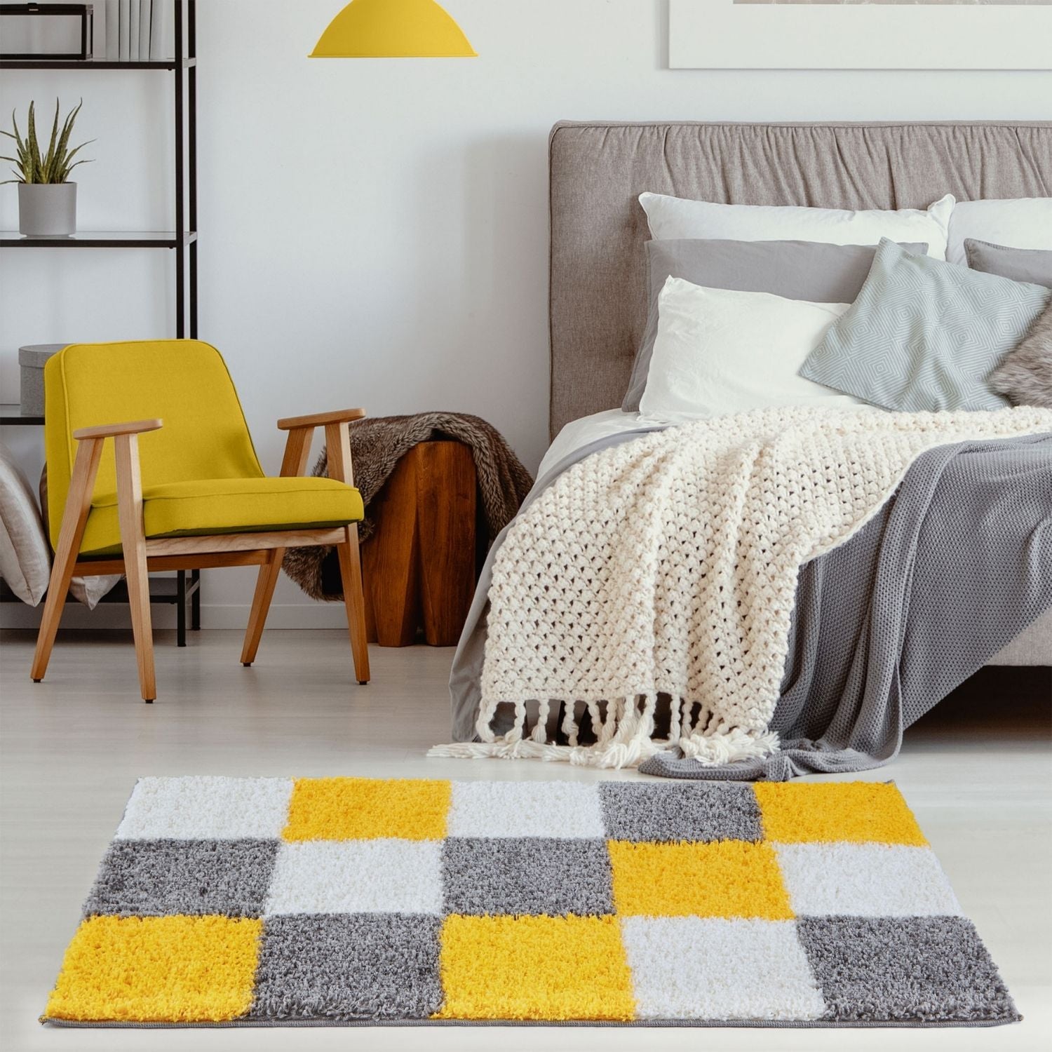 Myshaggy Geometric Yellow Rug