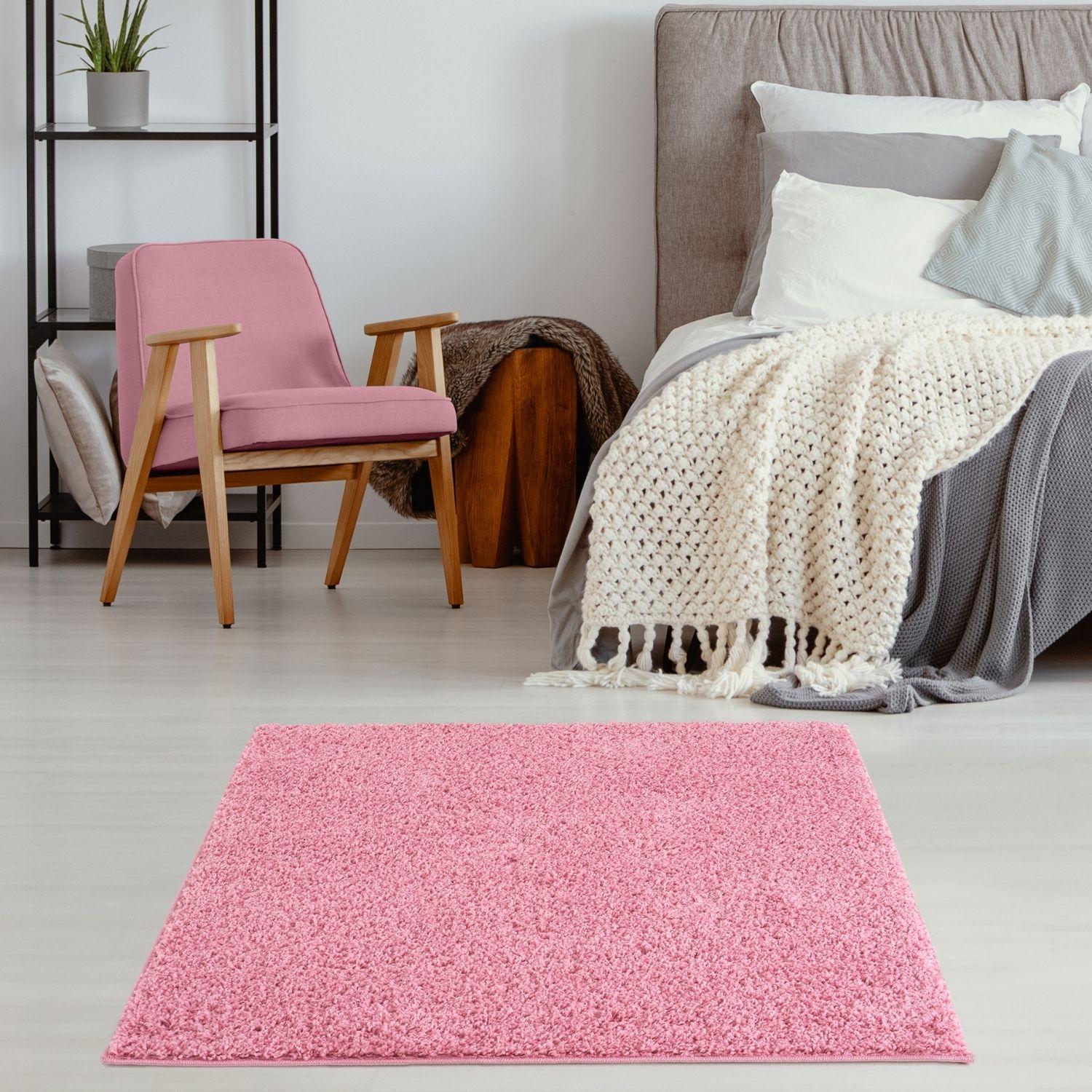 Myshaggy Solid Pink Rug