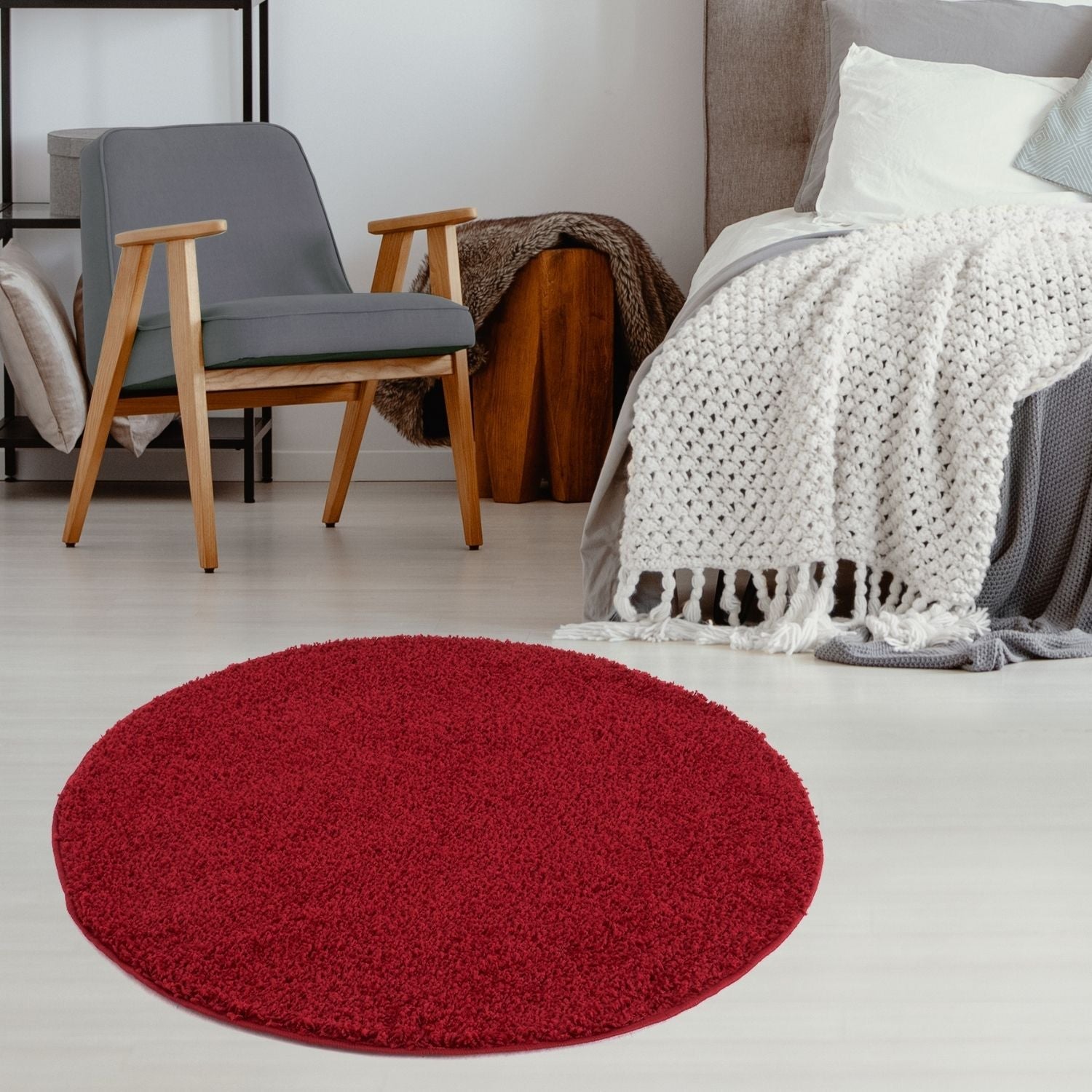 Myshaggy Solid Red Rug