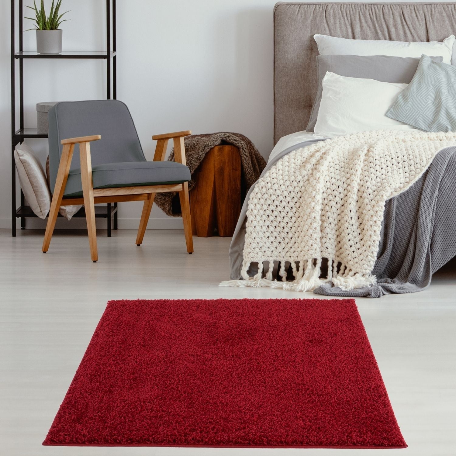 Myshaggy Solid Red Rug
