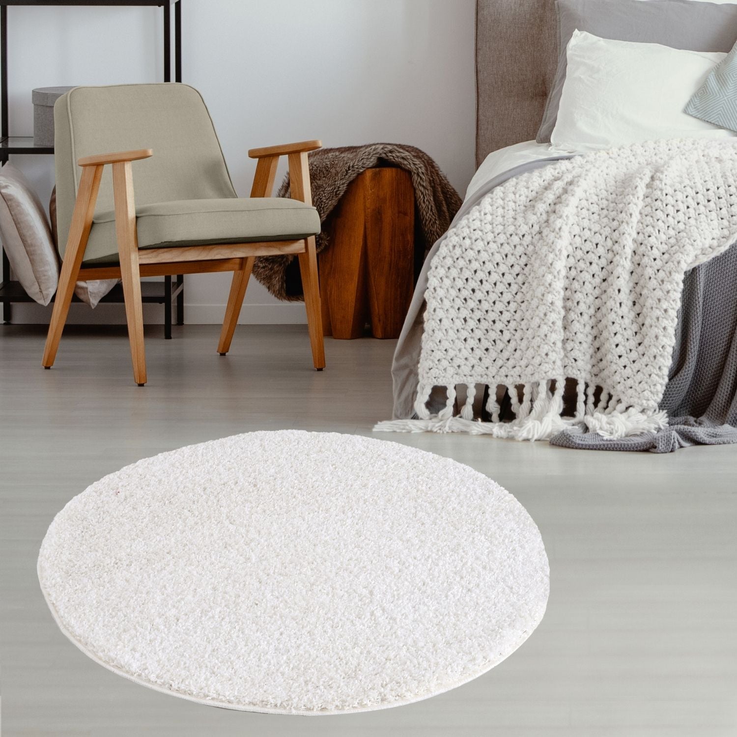 Myshaggy Solid White Rug