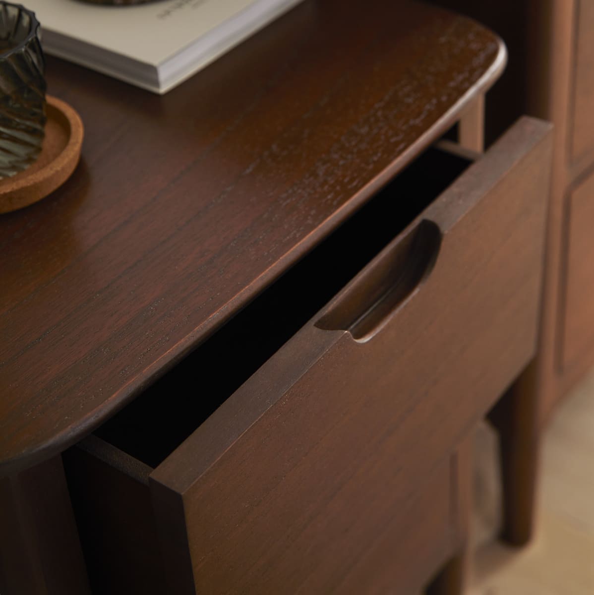 Norway Walnut Wooden Bedside Table