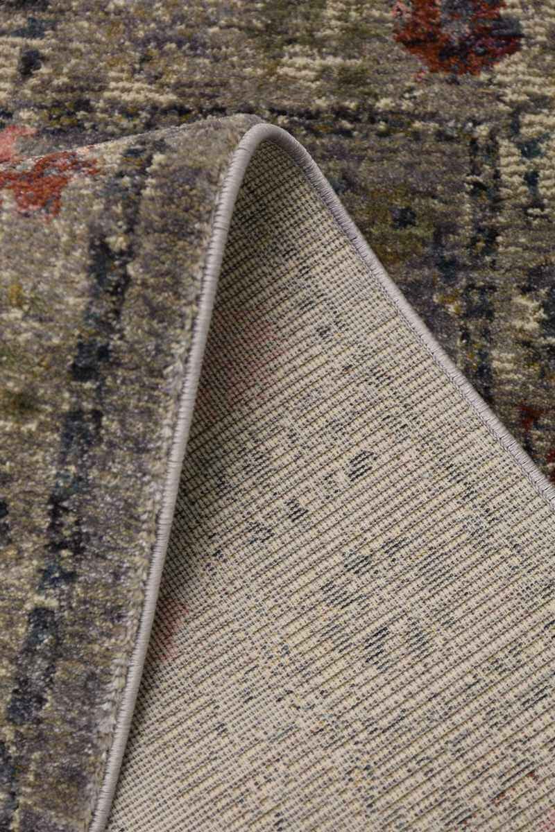 Traditional Floral Vintage Rug – Grey, Blue & Beige Elegance