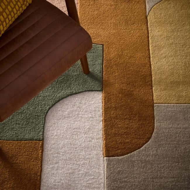 Retro Deco Rug Abstract Design