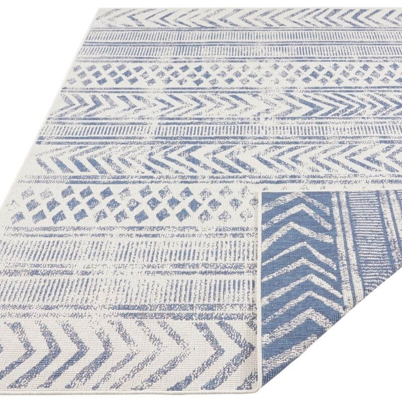 Reversible Geometric Indoor-Outdoor Flatweave Rug