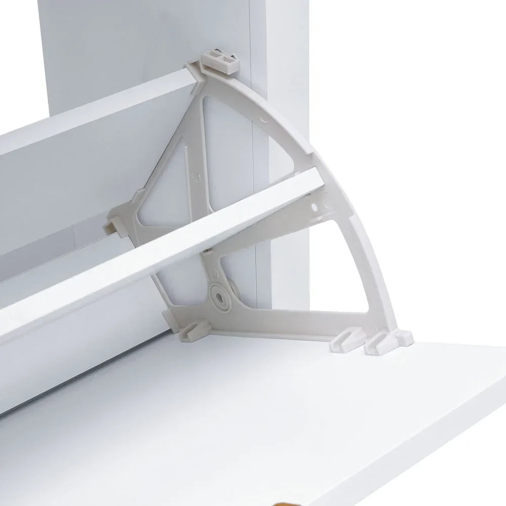 Flip Down Wood Shoe Cabinet 4 Shelf