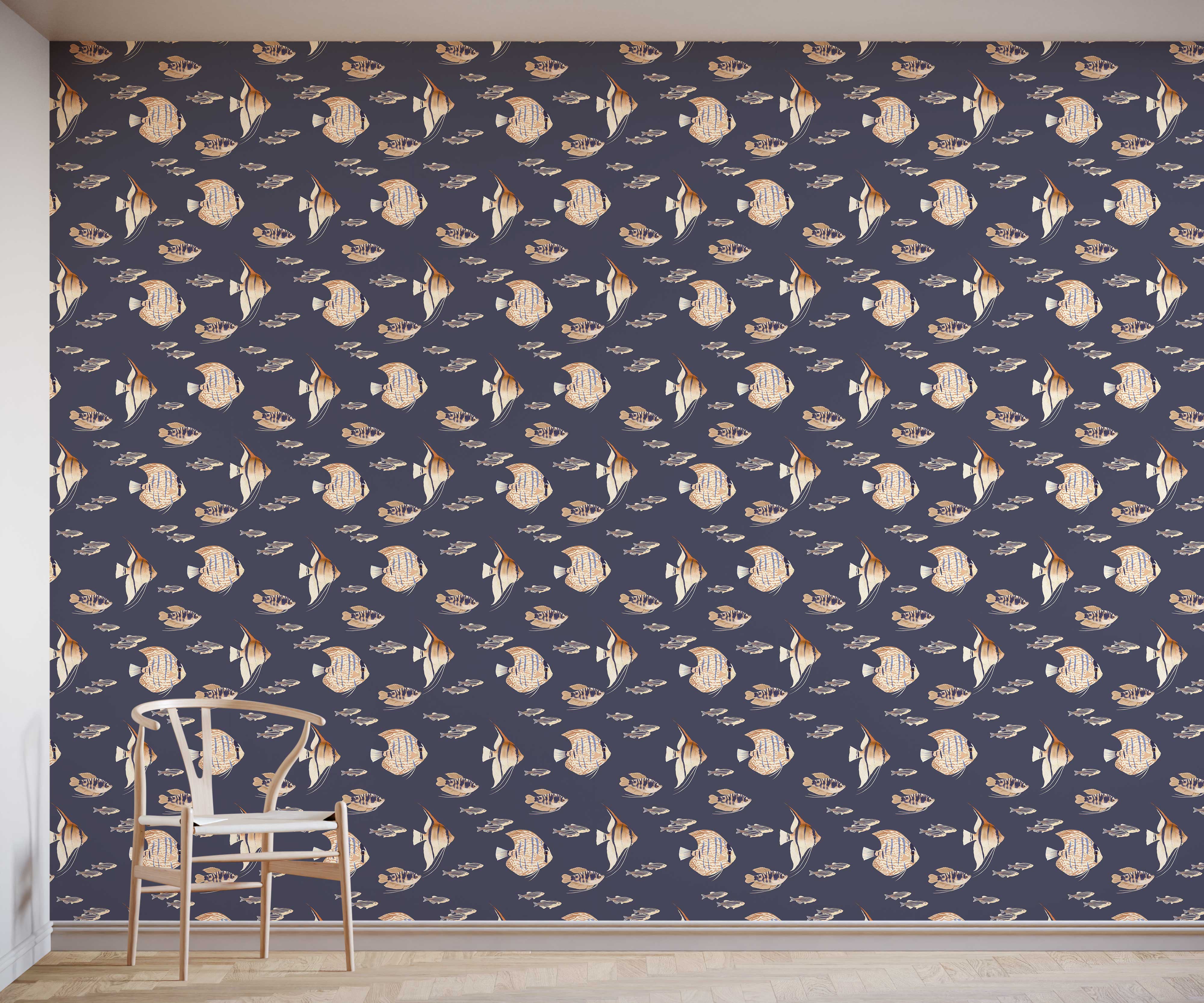Bobbi Beck Shoal Fish Animal Luxury Wallpaper