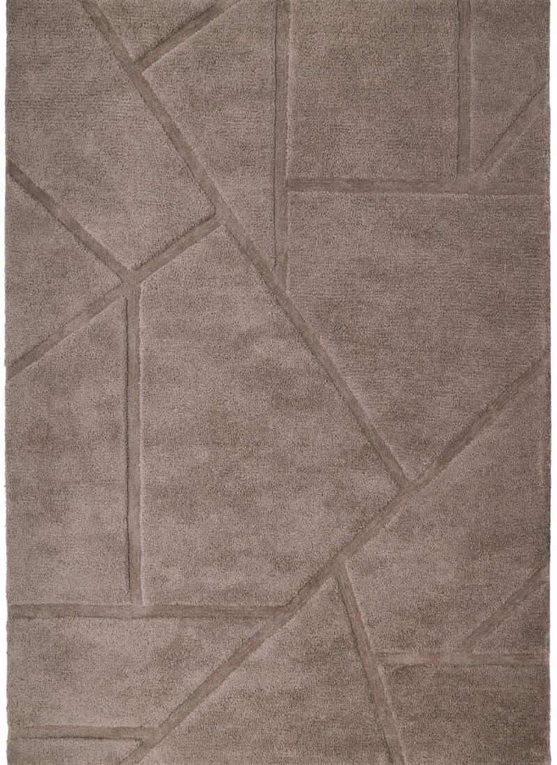 Scandinavian Deep Pile Rug – Cream and Brown