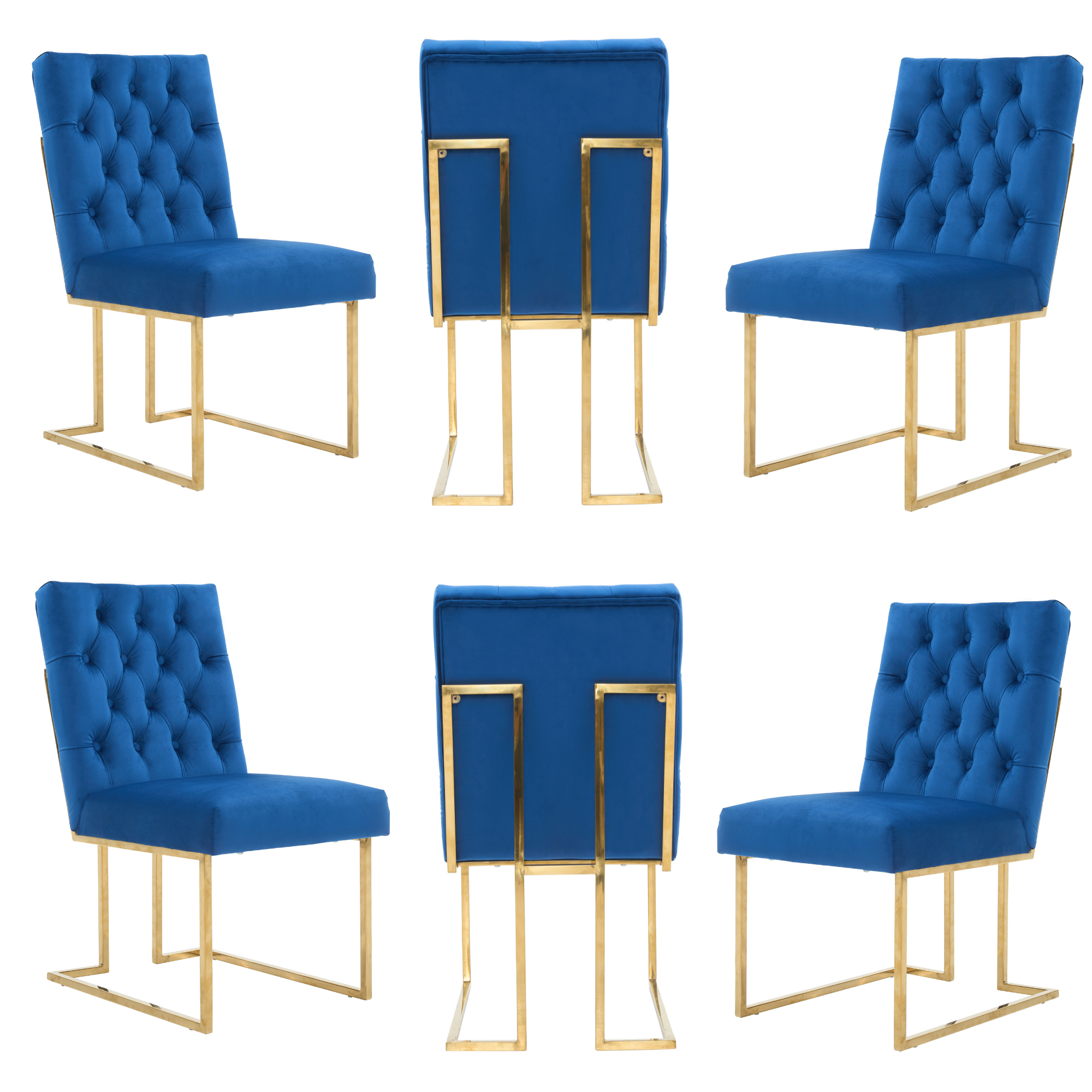 Siena Tufted Velvet Dining Chair – Gold Frame, Modern Luxury Accent