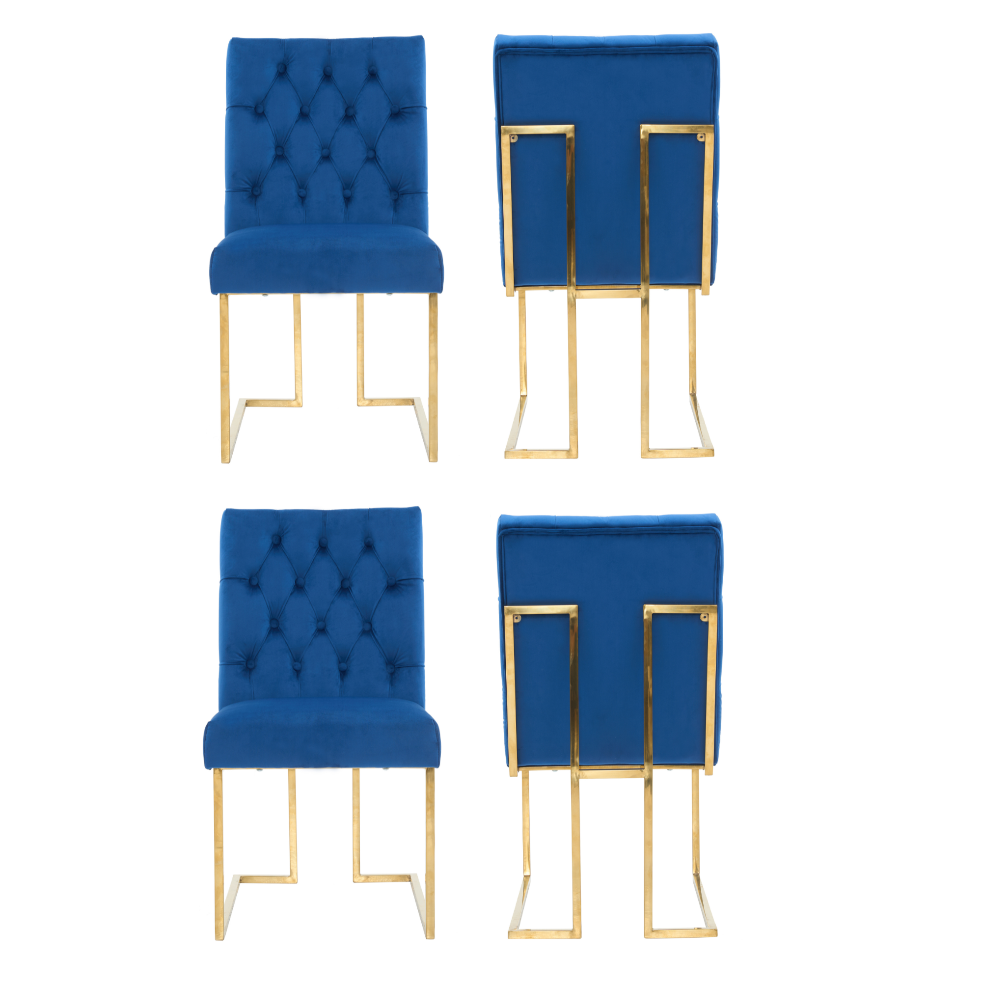 Siena Tufted Velvet Dining Chair – Gold Frame, Modern Luxury Accent