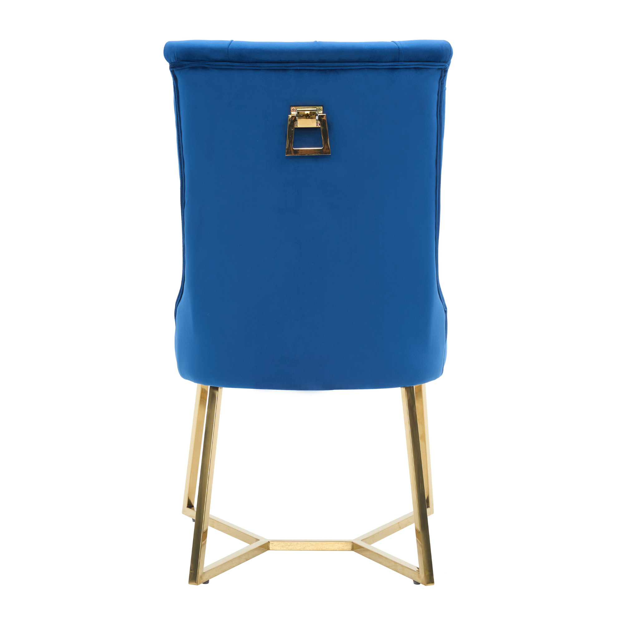Ambra Velvet Dining Chair – Tufted Luxury Accent with Gold Legs & Ring Pull