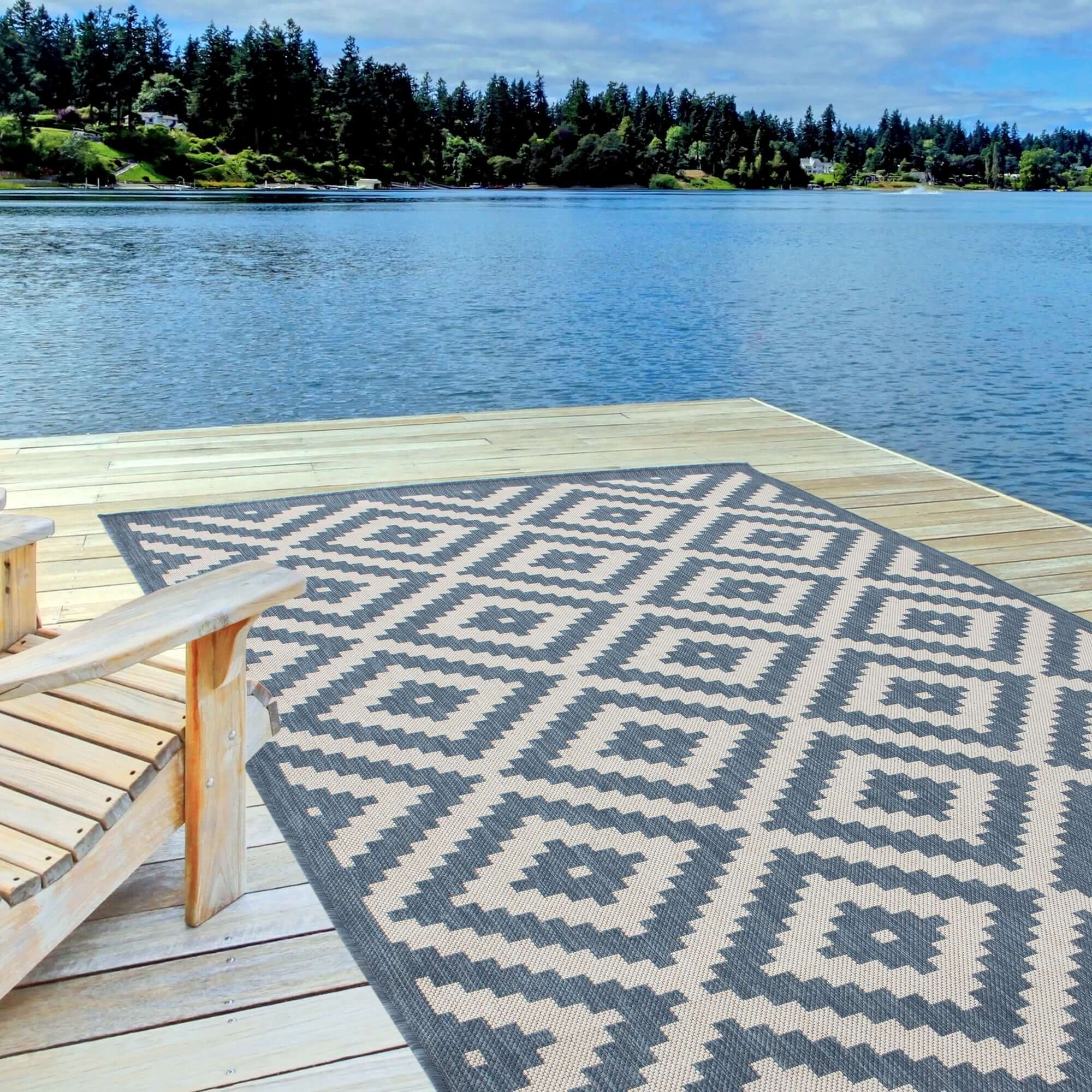 Ecology Outdoor Rug Blue| 100blu