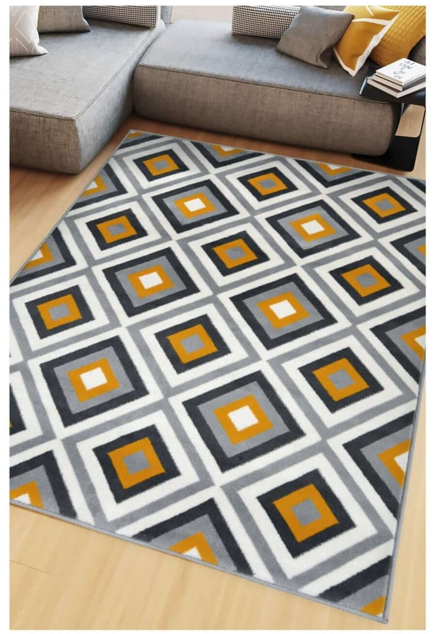Maestro Geometric Yellow Rug | 3658 GB12