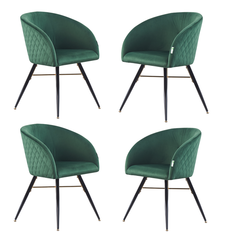 Vittorio LUX Velvet Dining Chair with Metal Legs - Perfect for Dining Room Living Room