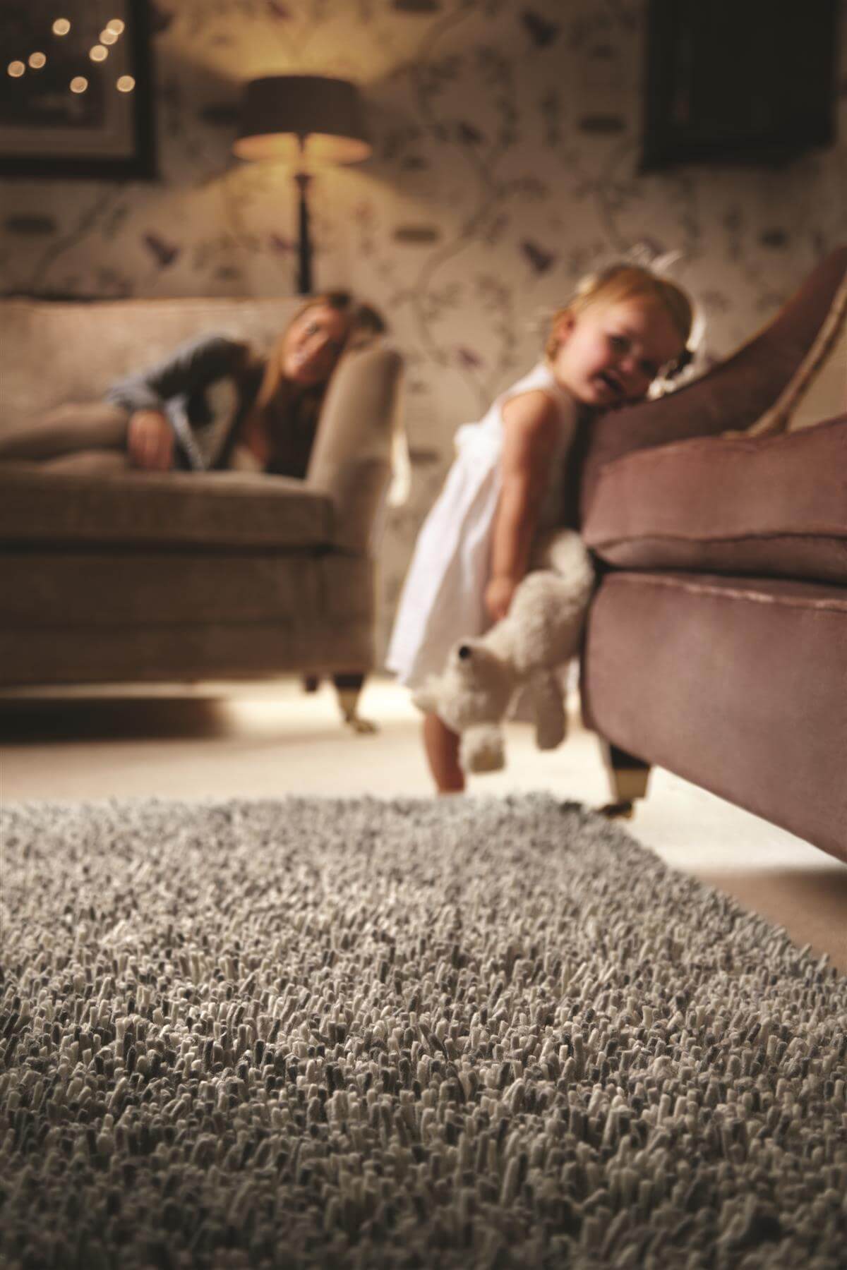 Imperial Mid Grey Mix Shaggy Pile Wool Rug