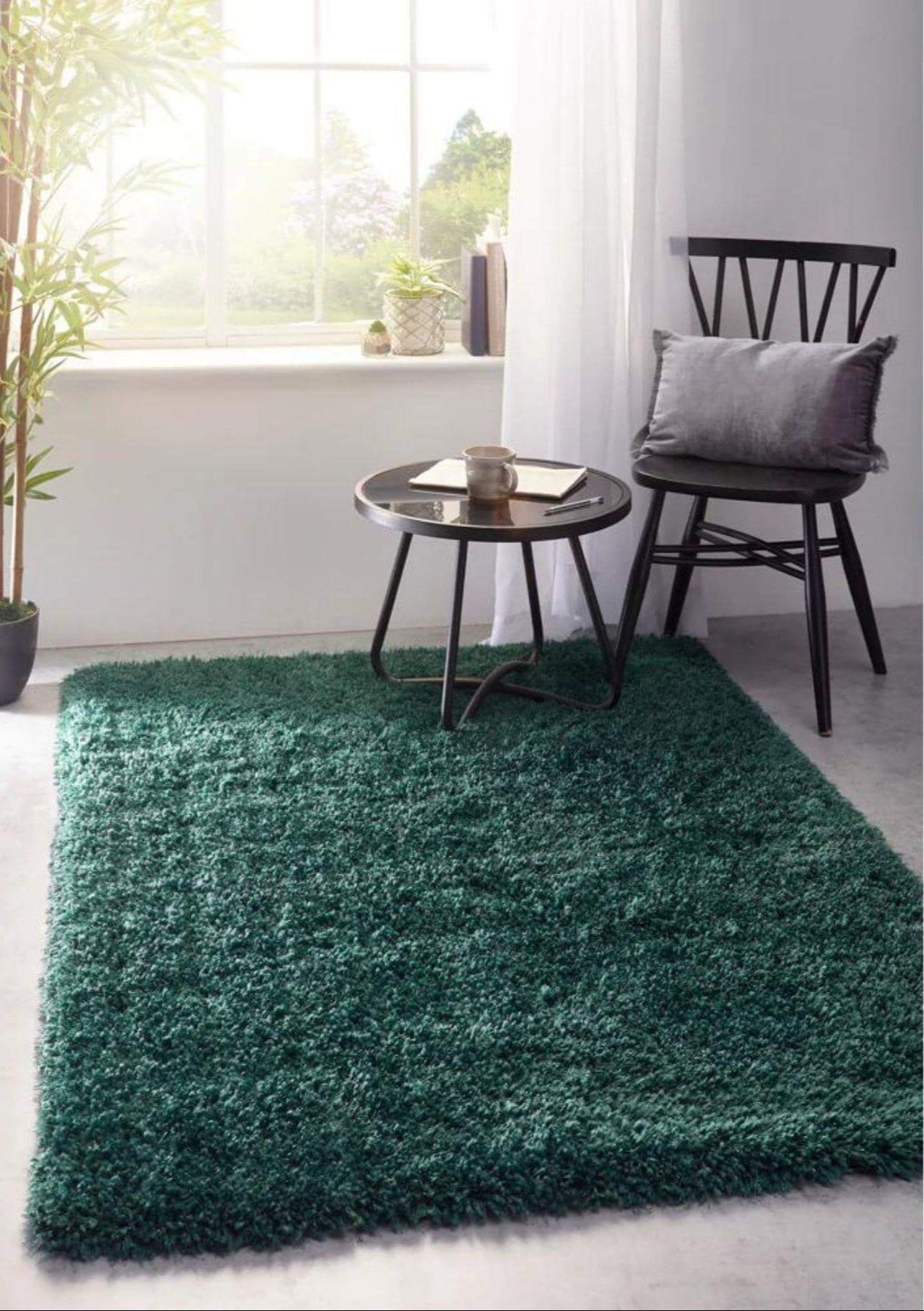 Chicago Forest Green Shaggy Rug