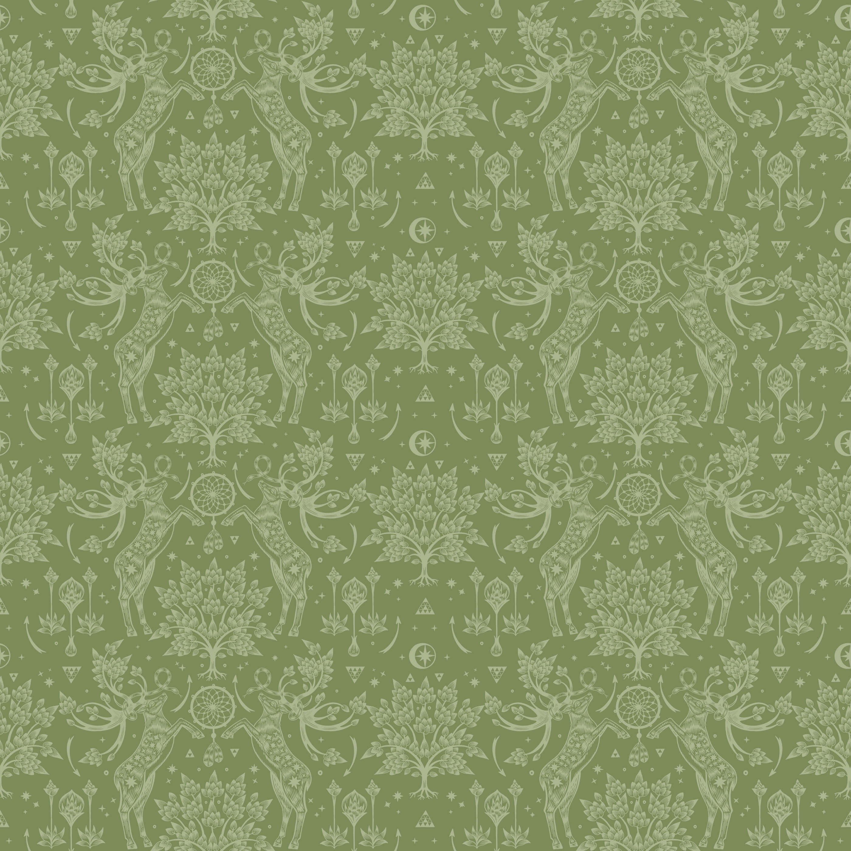 Bobbi Beck Hjort Deer Animal Luxury Wallpaper