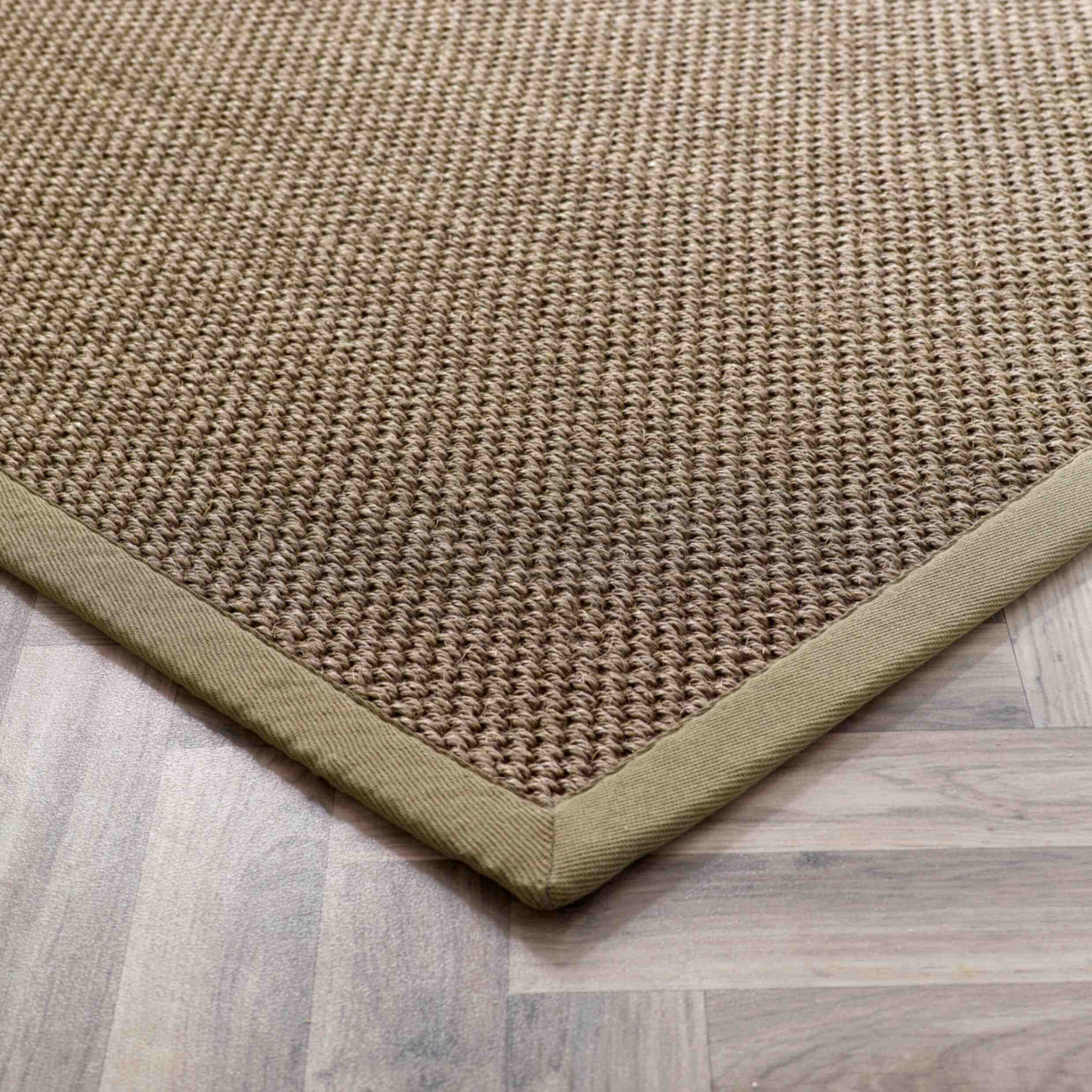 Bordered Sage Green Non-Slip Sisal Rug