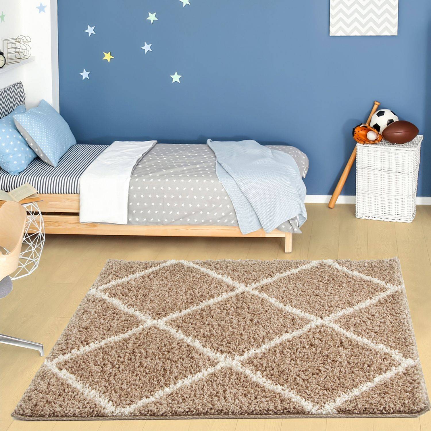 Moroccan Beige Shaggy Rug | 520