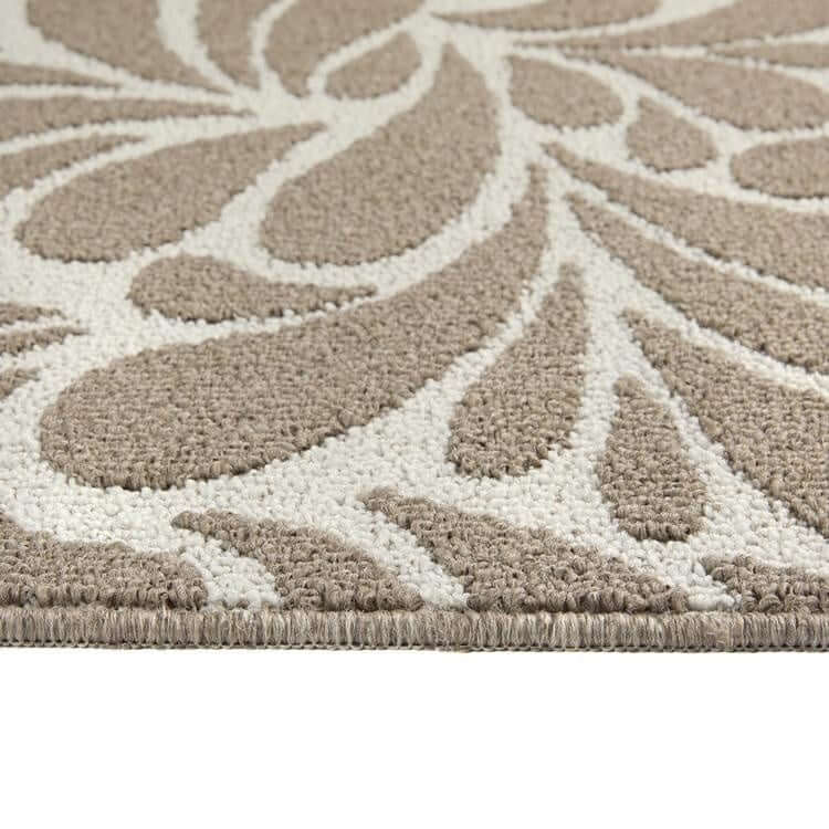 Patterned Washable Mat and Runner in Cream & Brown
